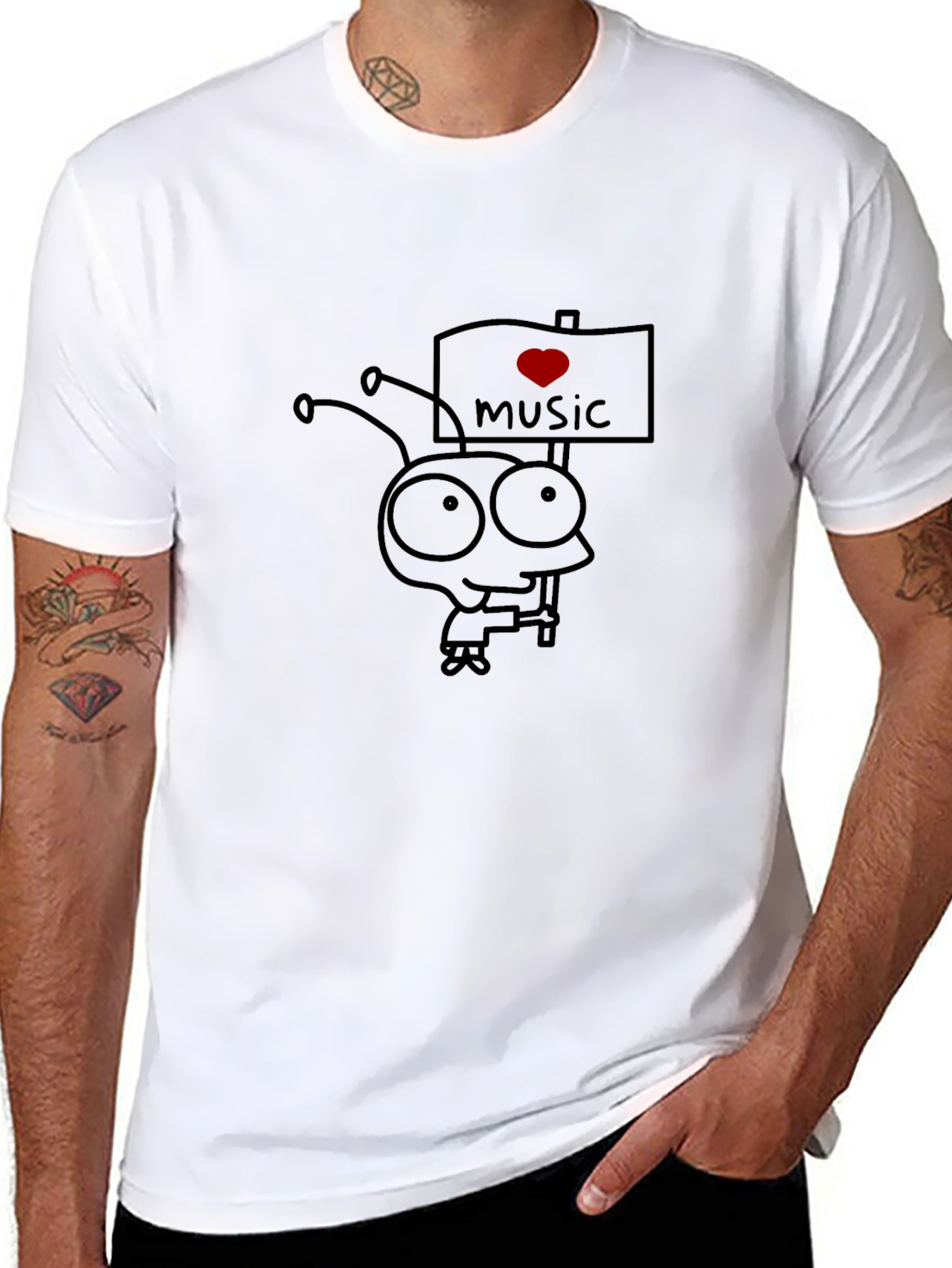 I Love Music Black T-Shirt