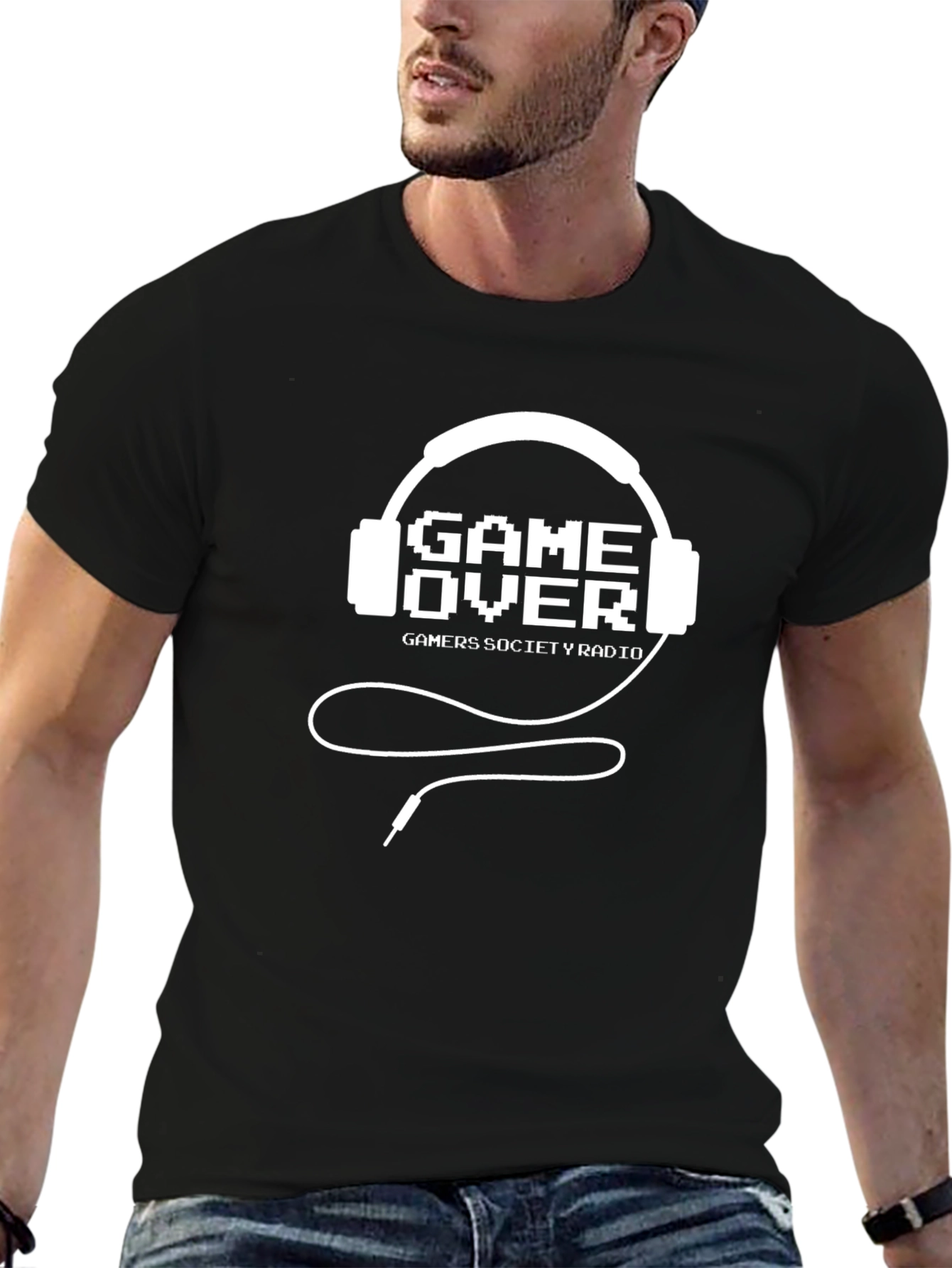 Game Over Headphone Gamer Society Radio T-Shirt