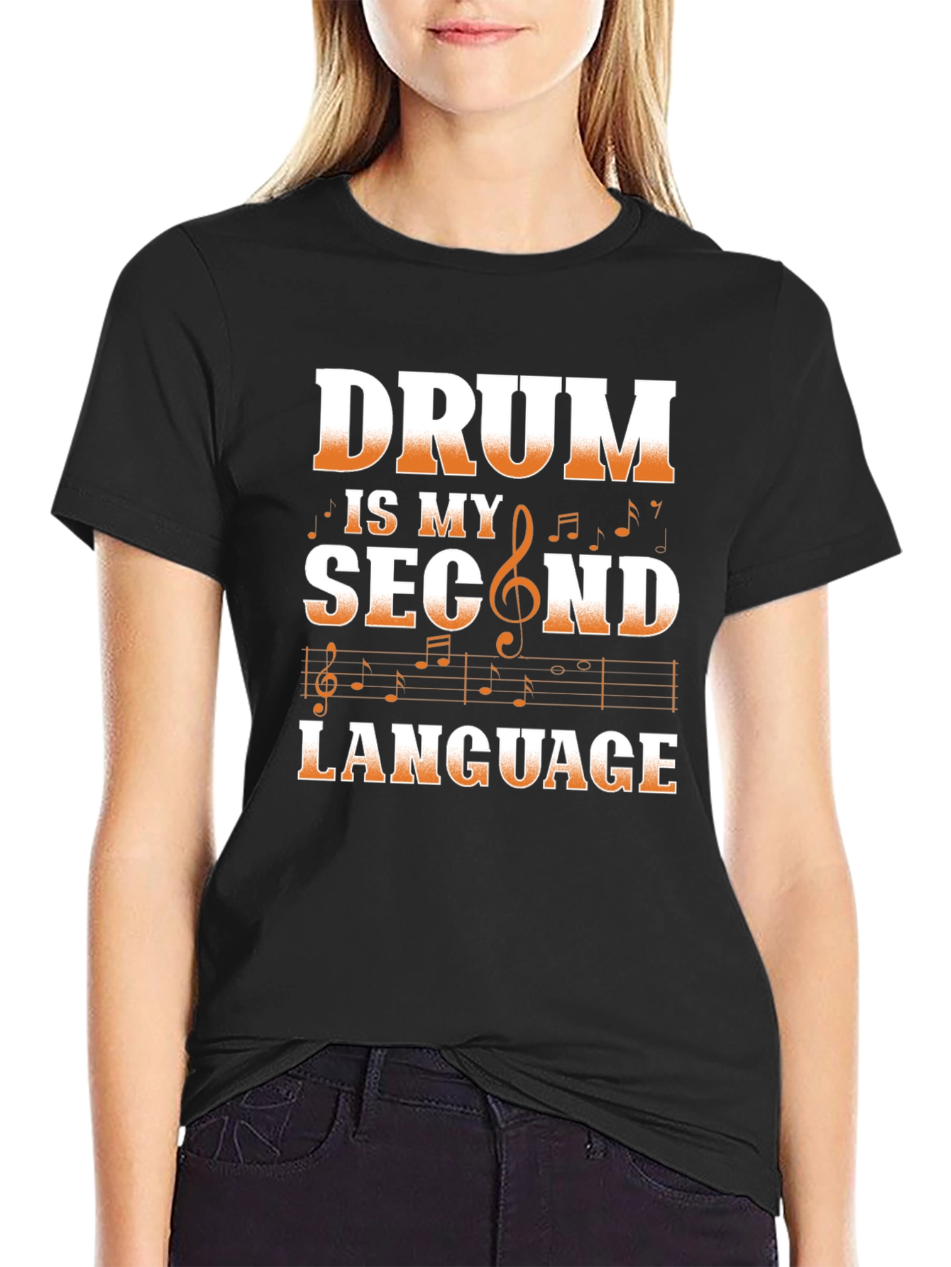 Drum is My Second Language Graphic Tee