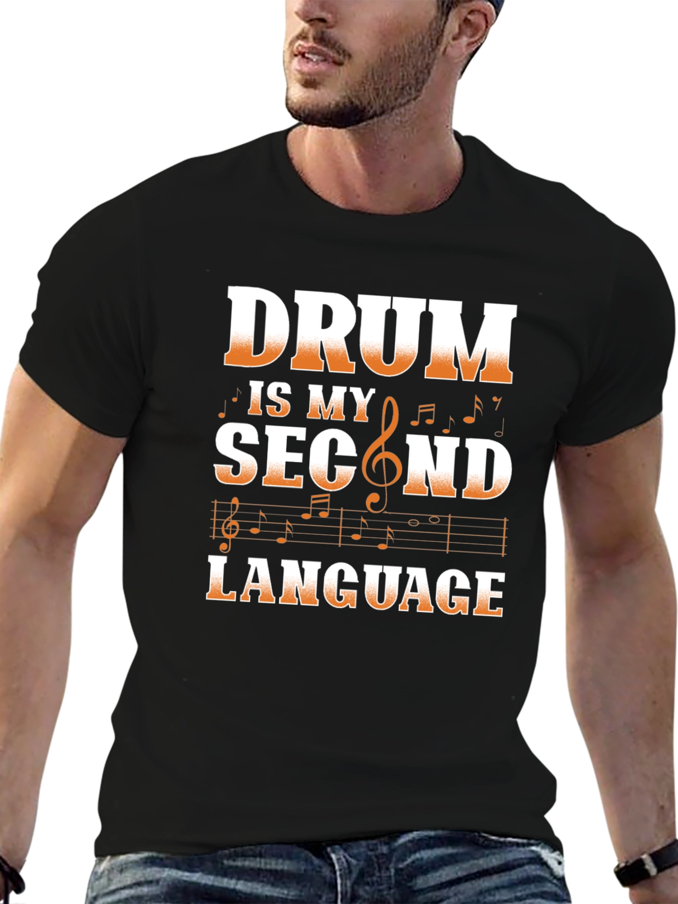 Drum is My Second Language Graphic Tee