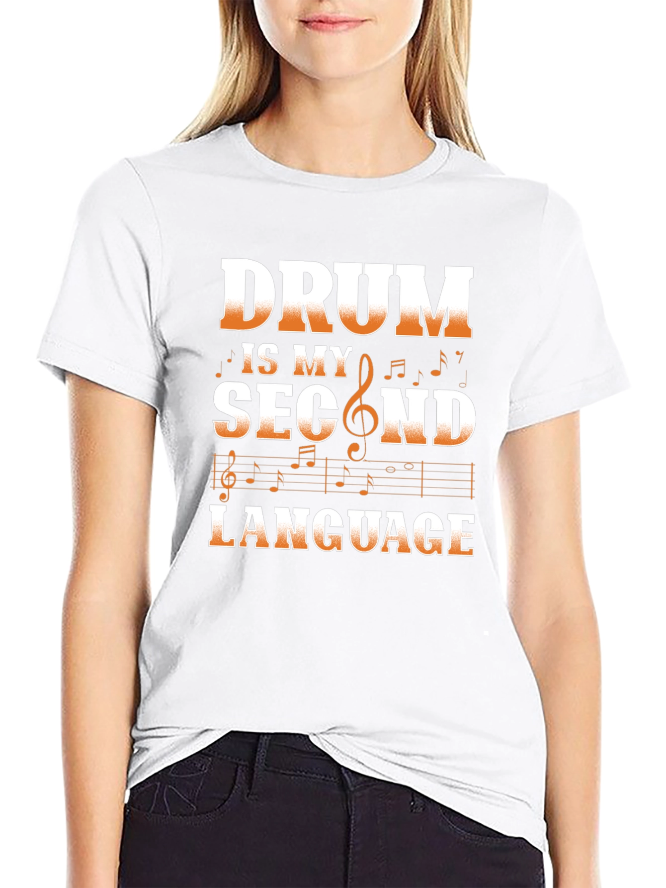 Drum is My Second Language Graphic Tee