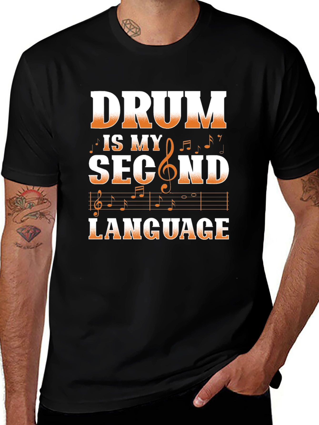 Drum is My Second Language Graphic Tee