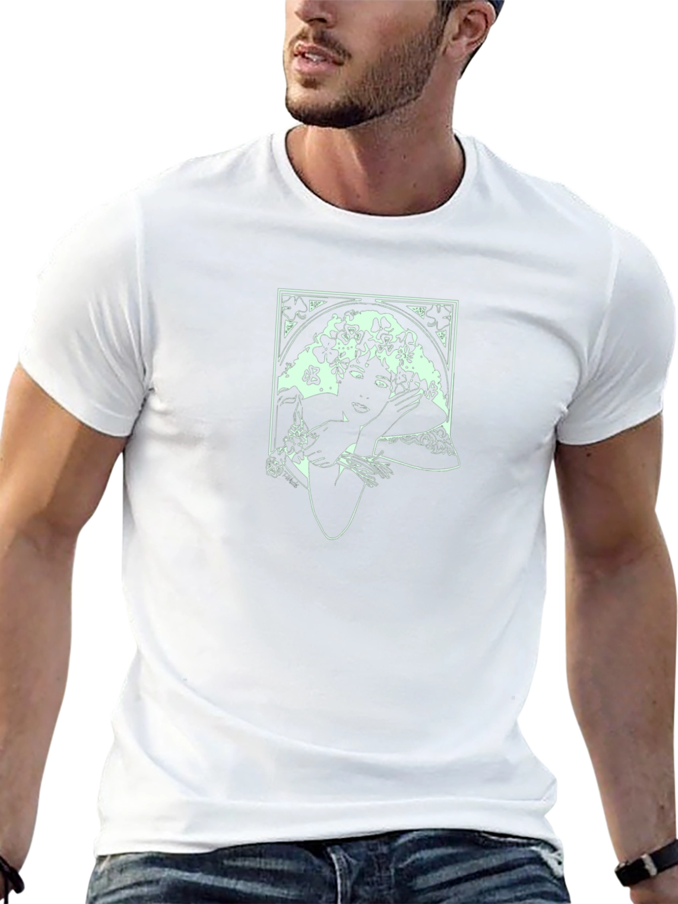 Art Nouveau Woman T-Shirt - Elegant Graphic Tee