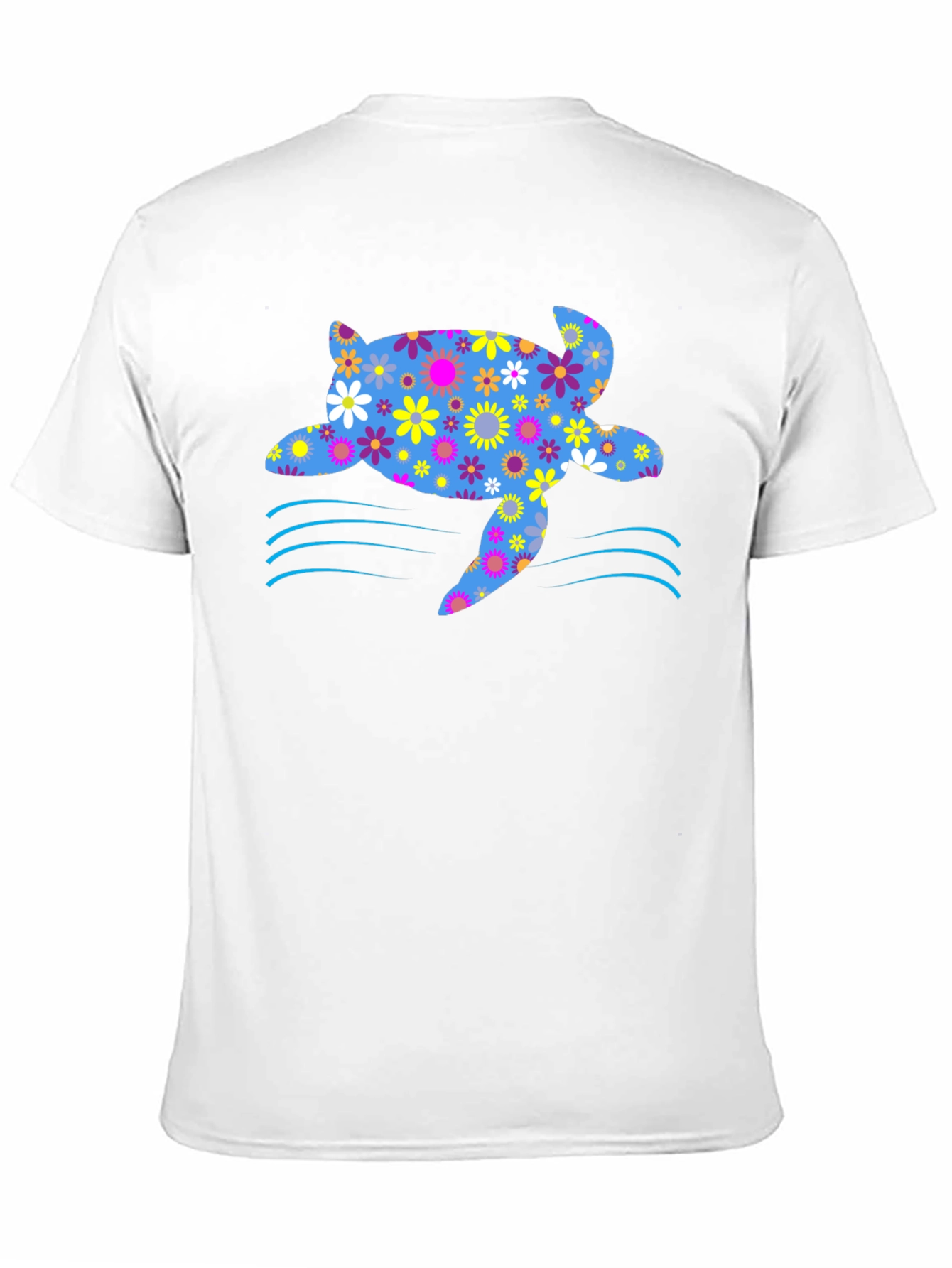 Floral Sea Turtle Graphic T-Shirt