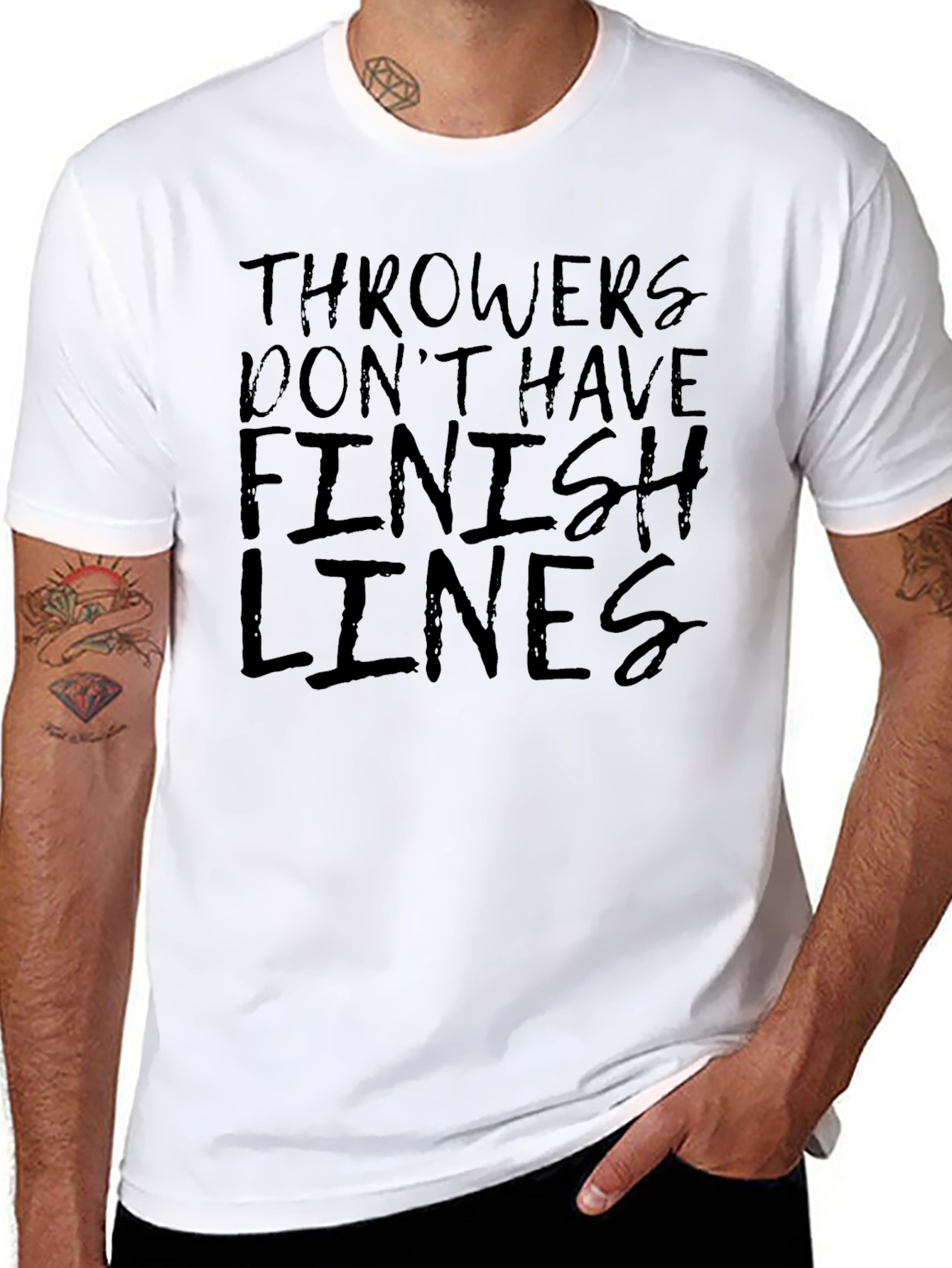 Throwers Dont Have Finish Lines Mens Black T-Shirt