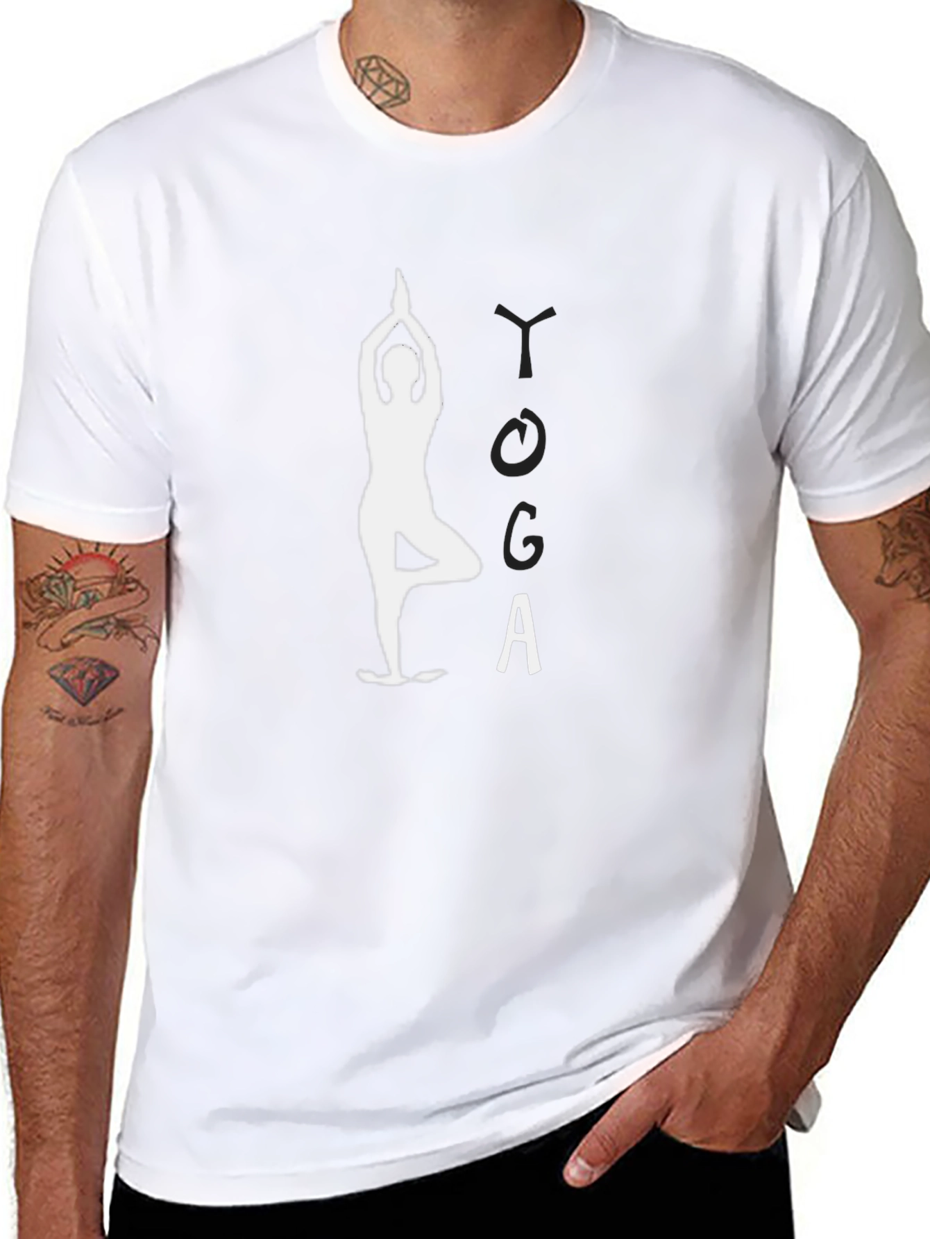 Yoga Pose Graphic T-Shirt - Black
