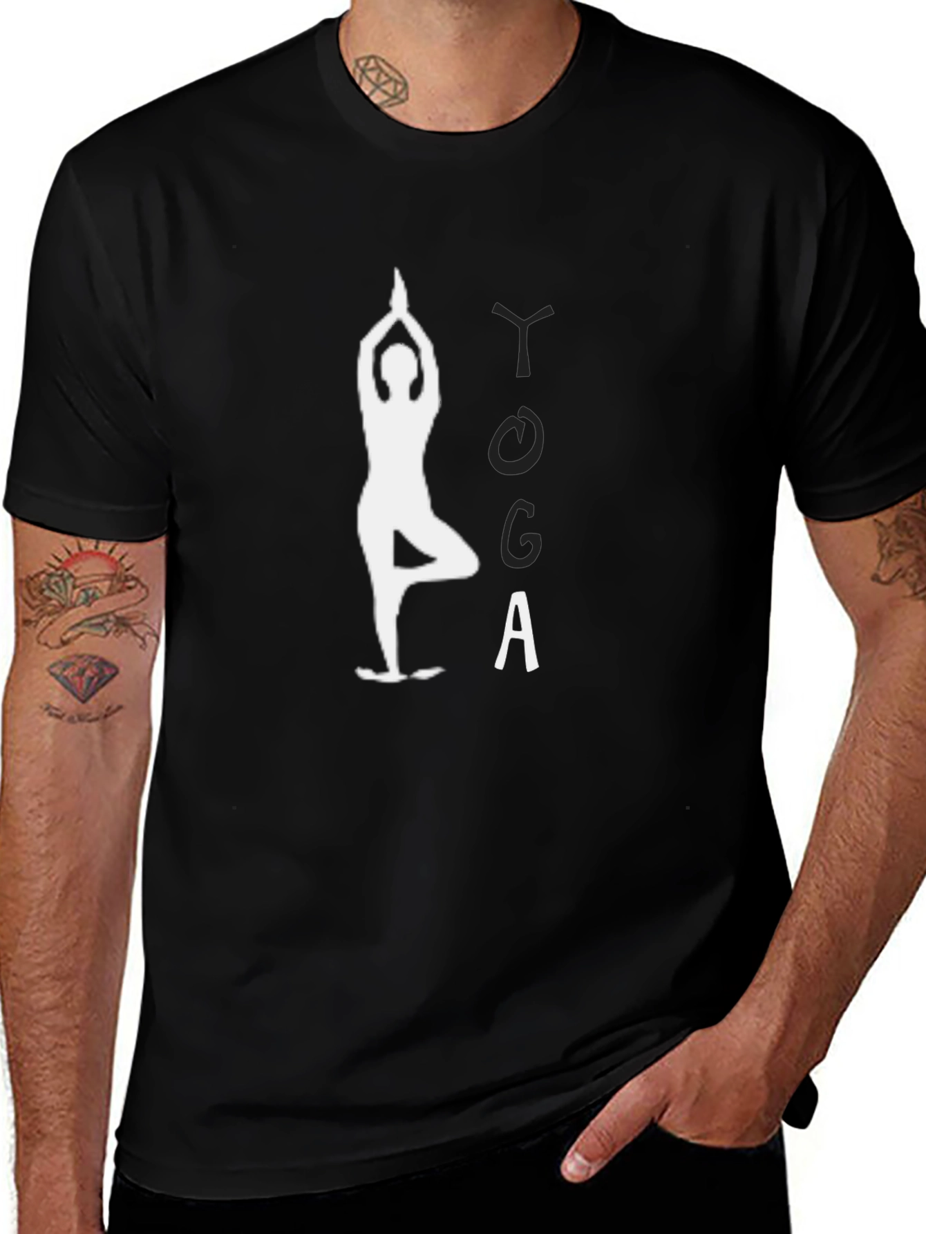 Yoga Pose Graphic T-Shirt - Black