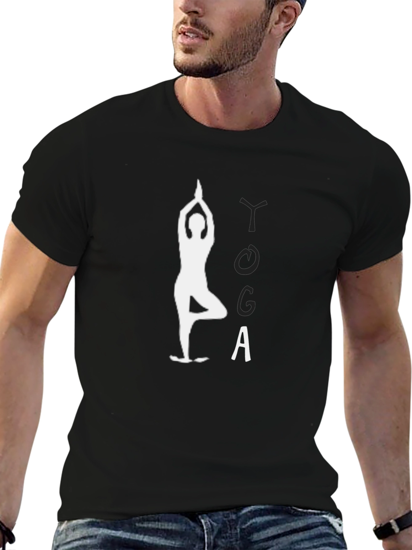 Yoga Pose Graphic T-Shirt - Black