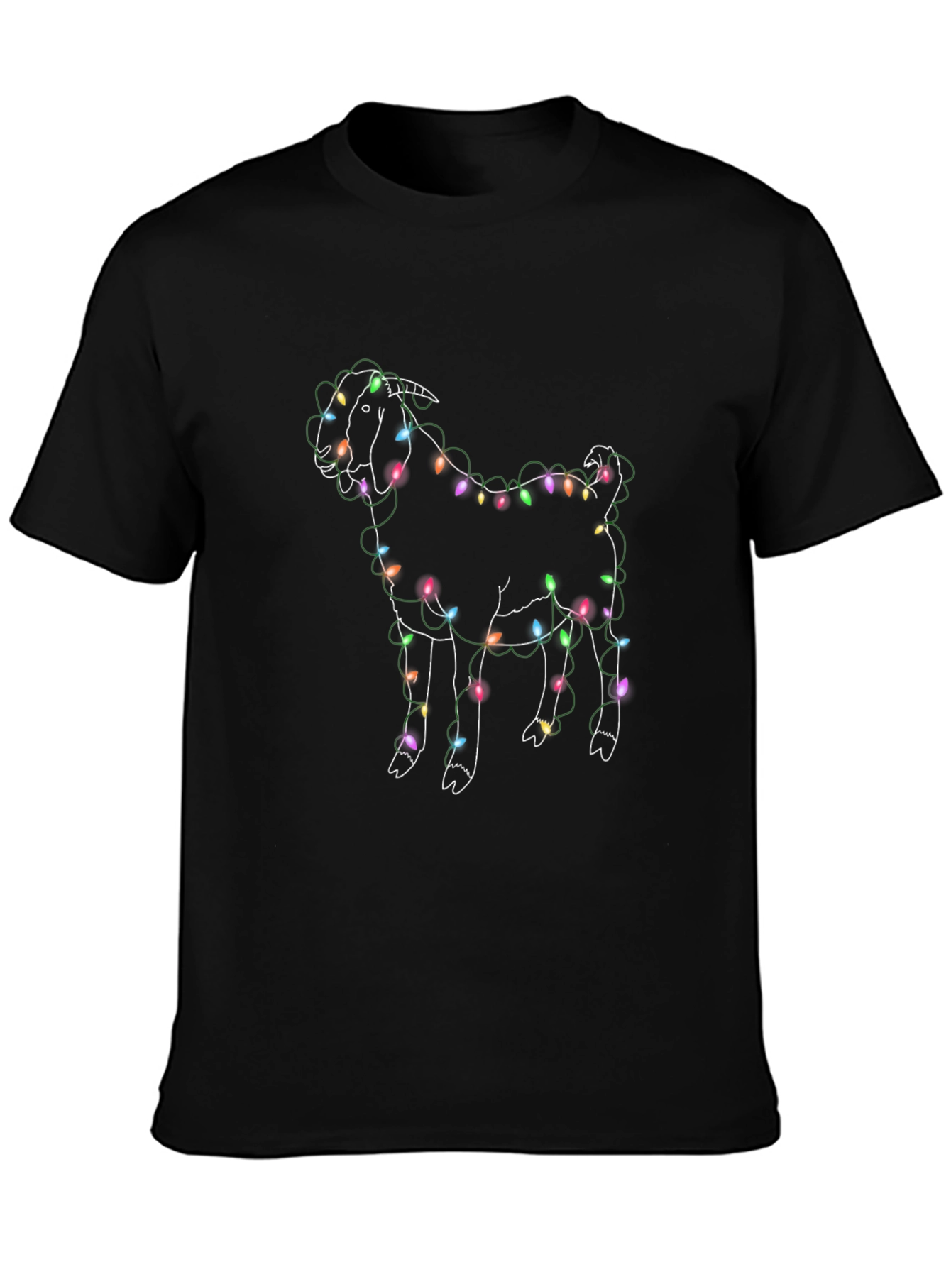 Festive Goat Christmas Lights T-Shirt