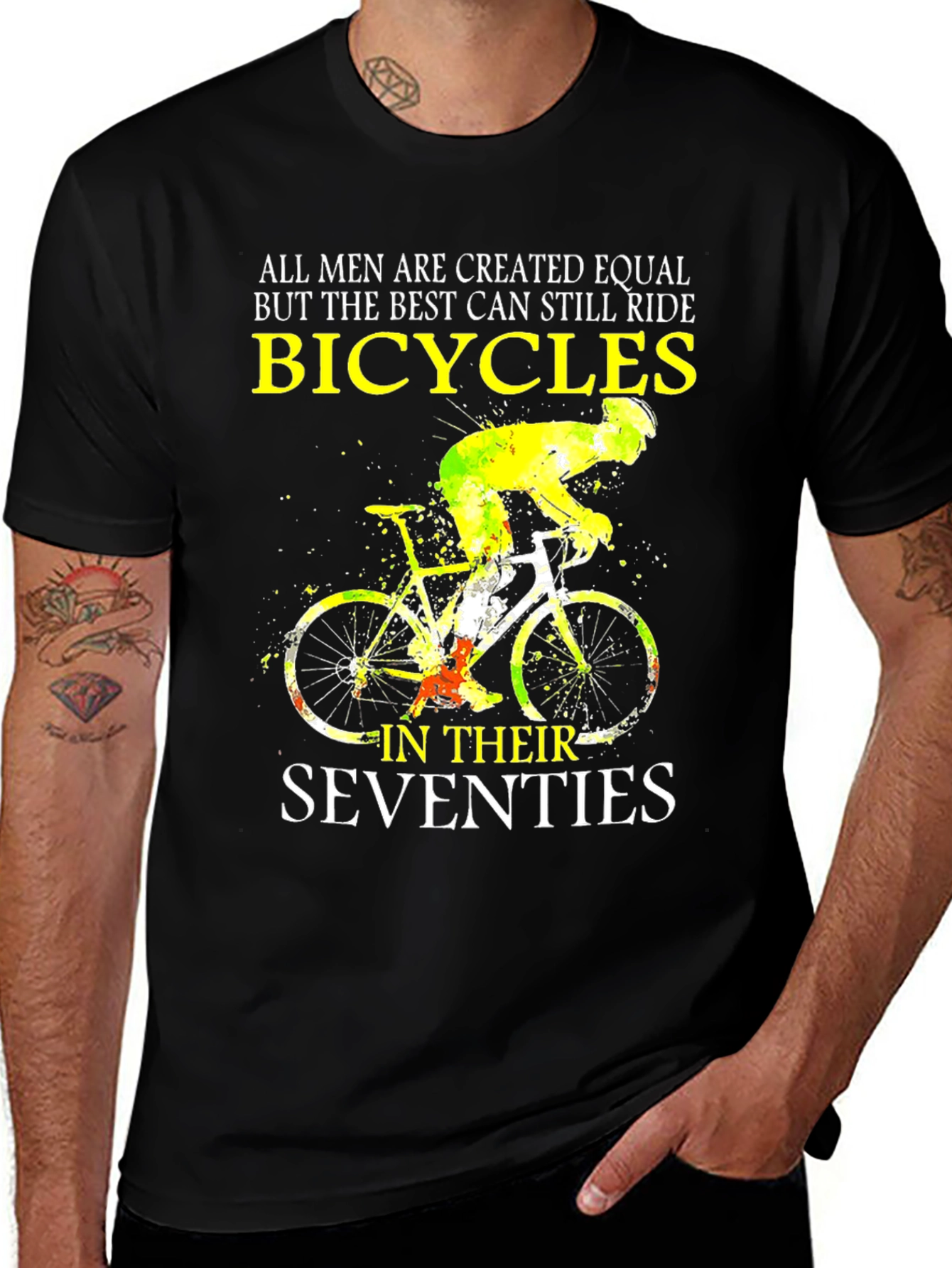Bicycles Seventies Mens Black Graphic Tee
