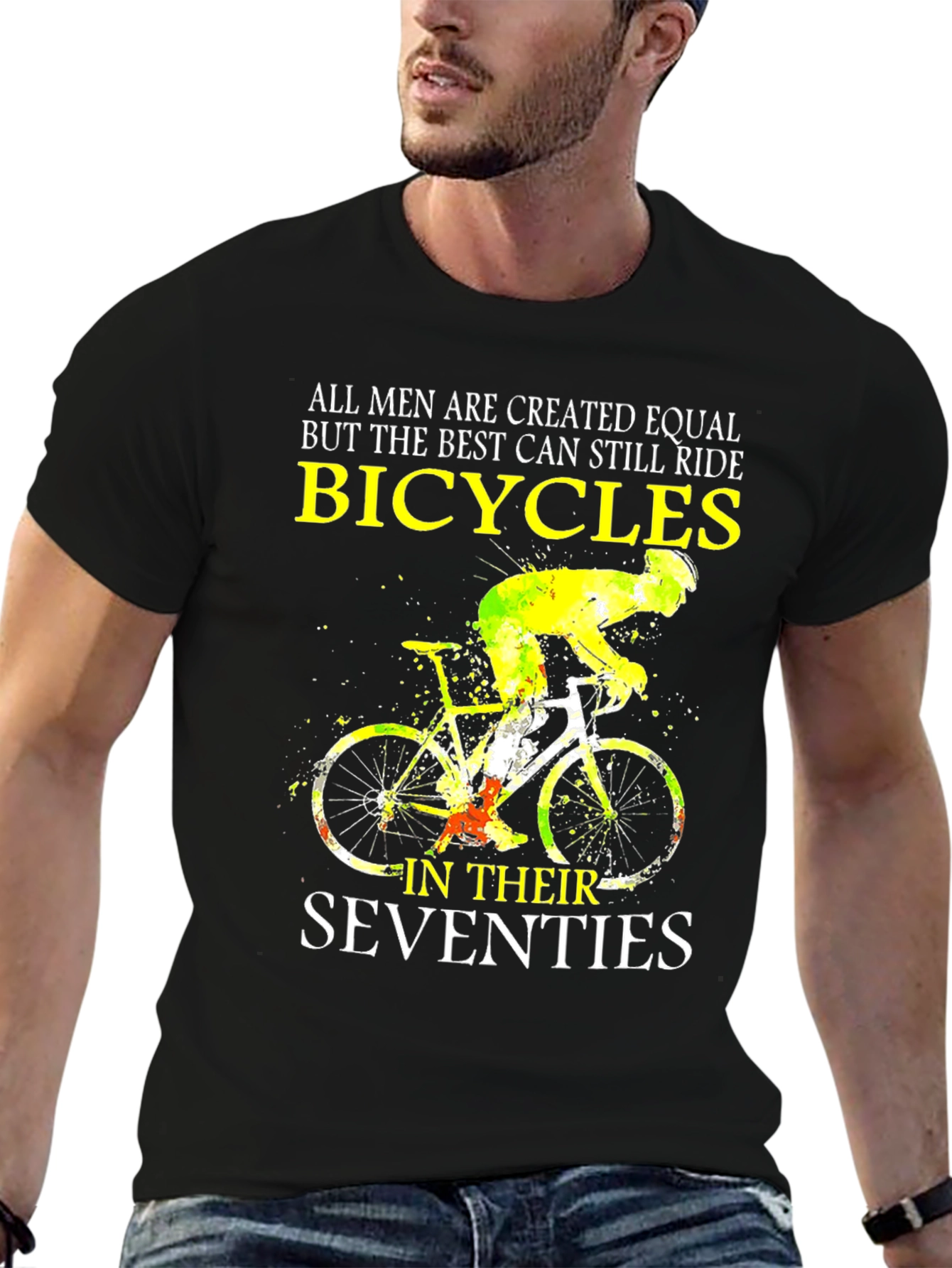 Bicycles Seventies Mens Black Graphic Tee