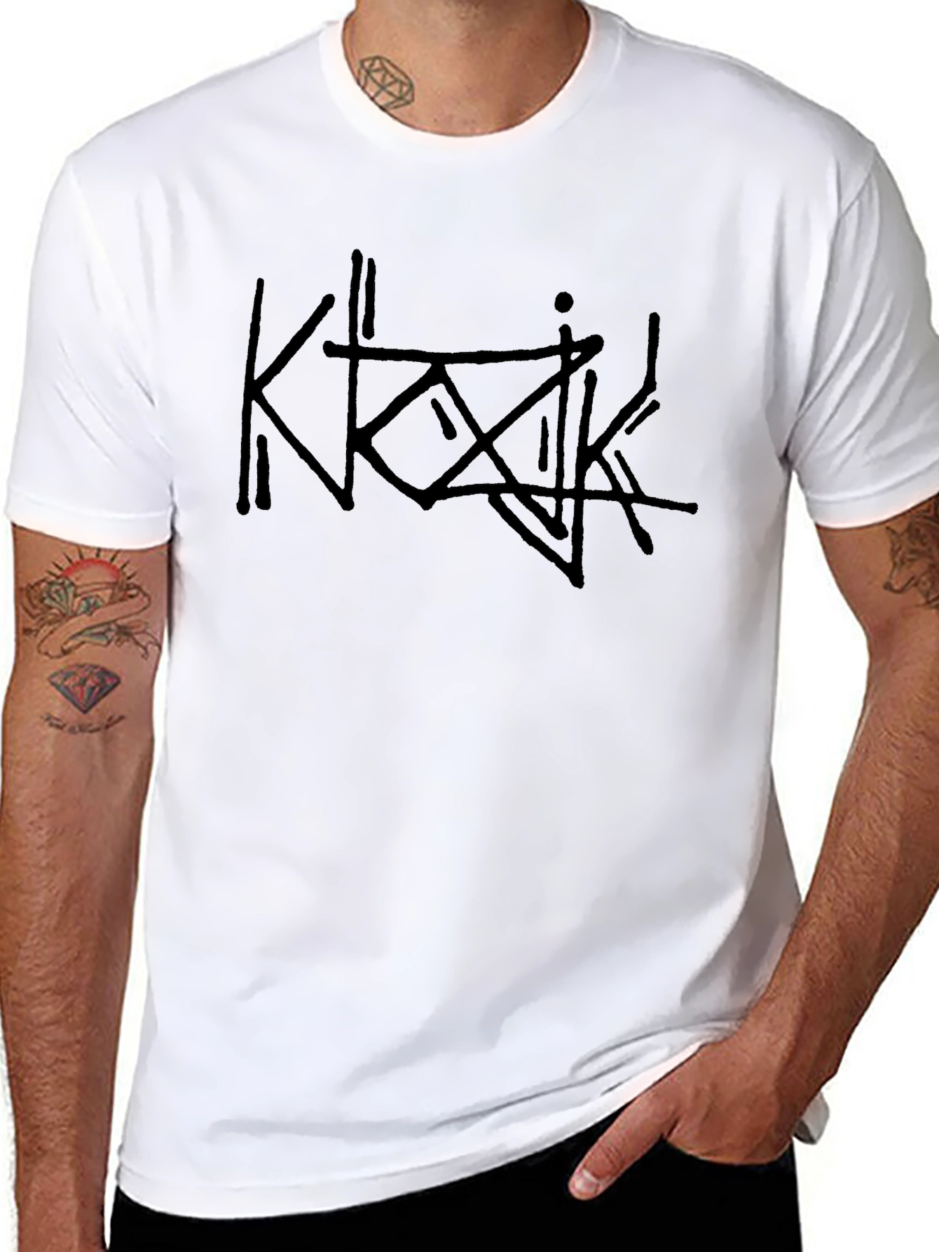 Edgy Black Graphic Tee - Unisex Casual Wear