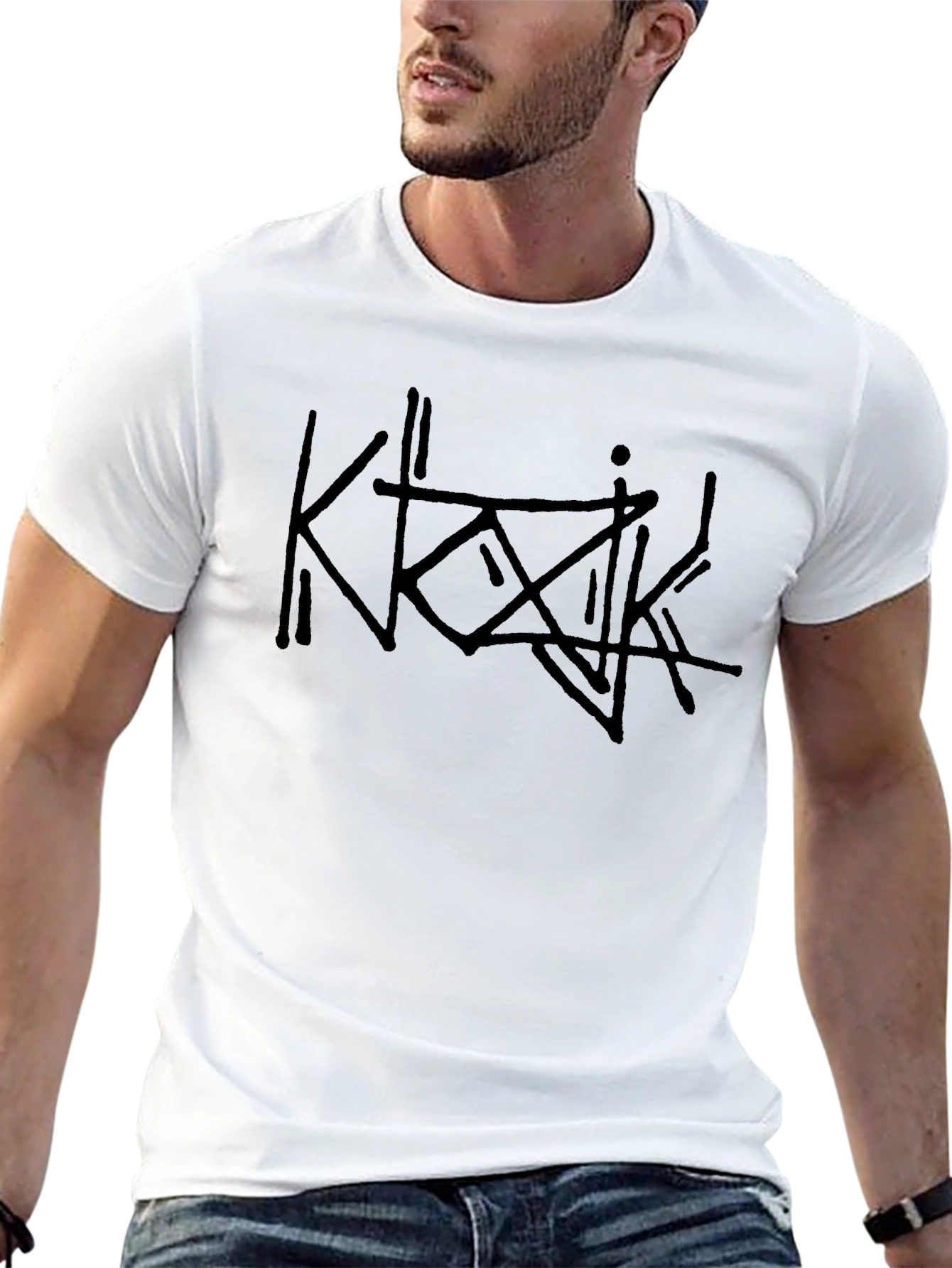 Edgy Black Graphic Tee - Unisex Casual Wear