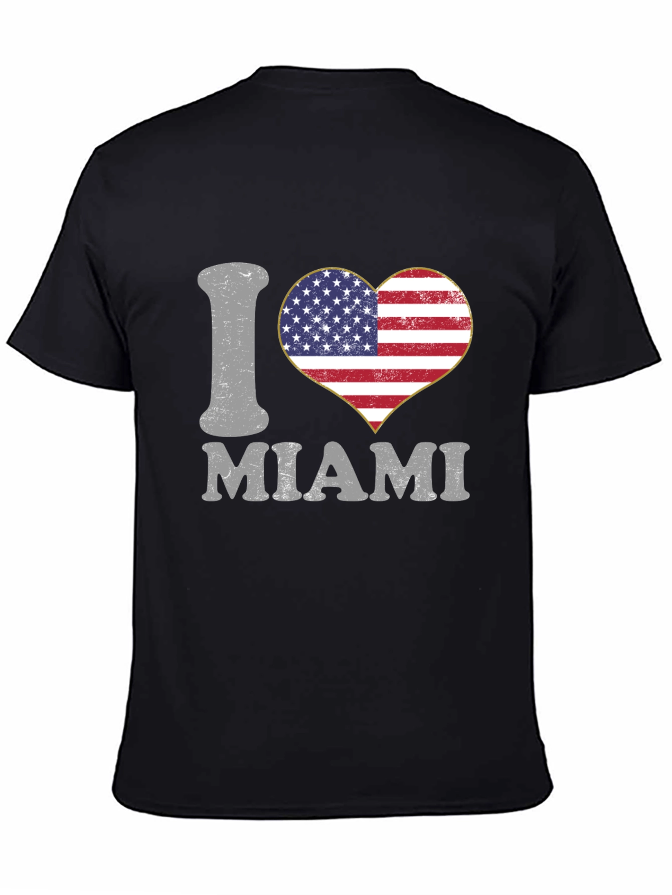 I Love Miami USA Flag Heart T-Shirt