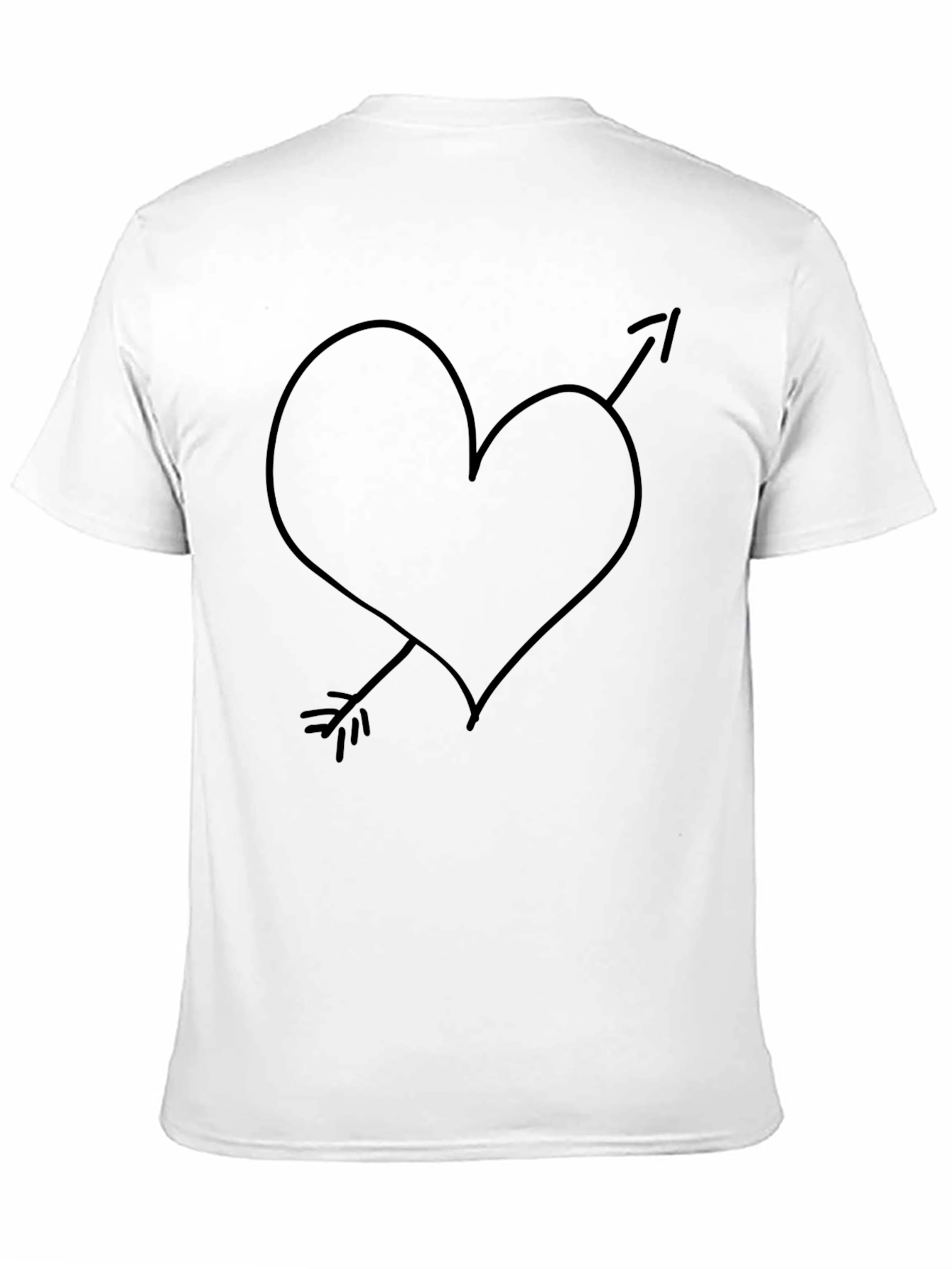 Heart Arrow Graphic Tee - Mens Casual Black T-Shirt