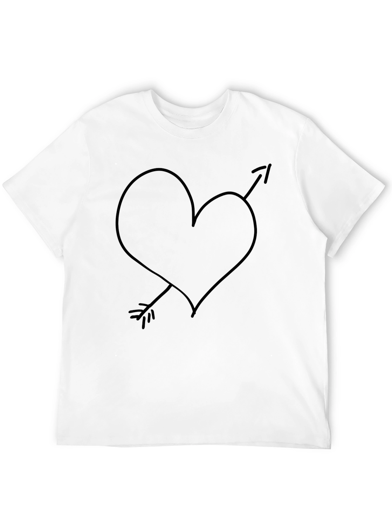 Heart Arrow Graphic Tee - Mens Casual Black T-Shirt