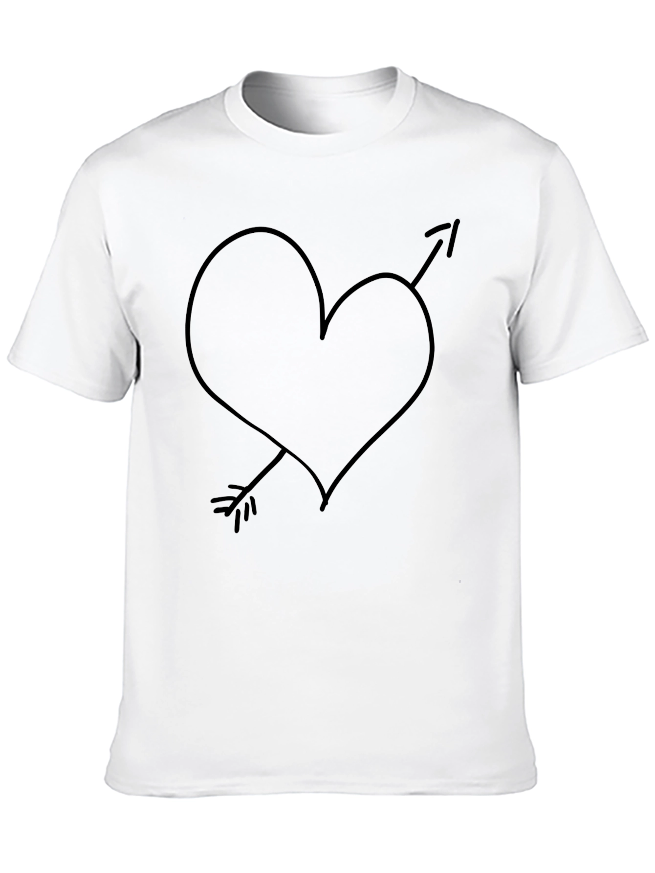 Heart Arrow Graphic Tee - Mens Casual Black T-Shirt