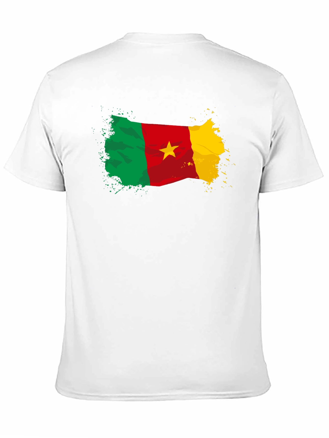 Cameroon Flag T-Shirt - Black Crew Neck Tee