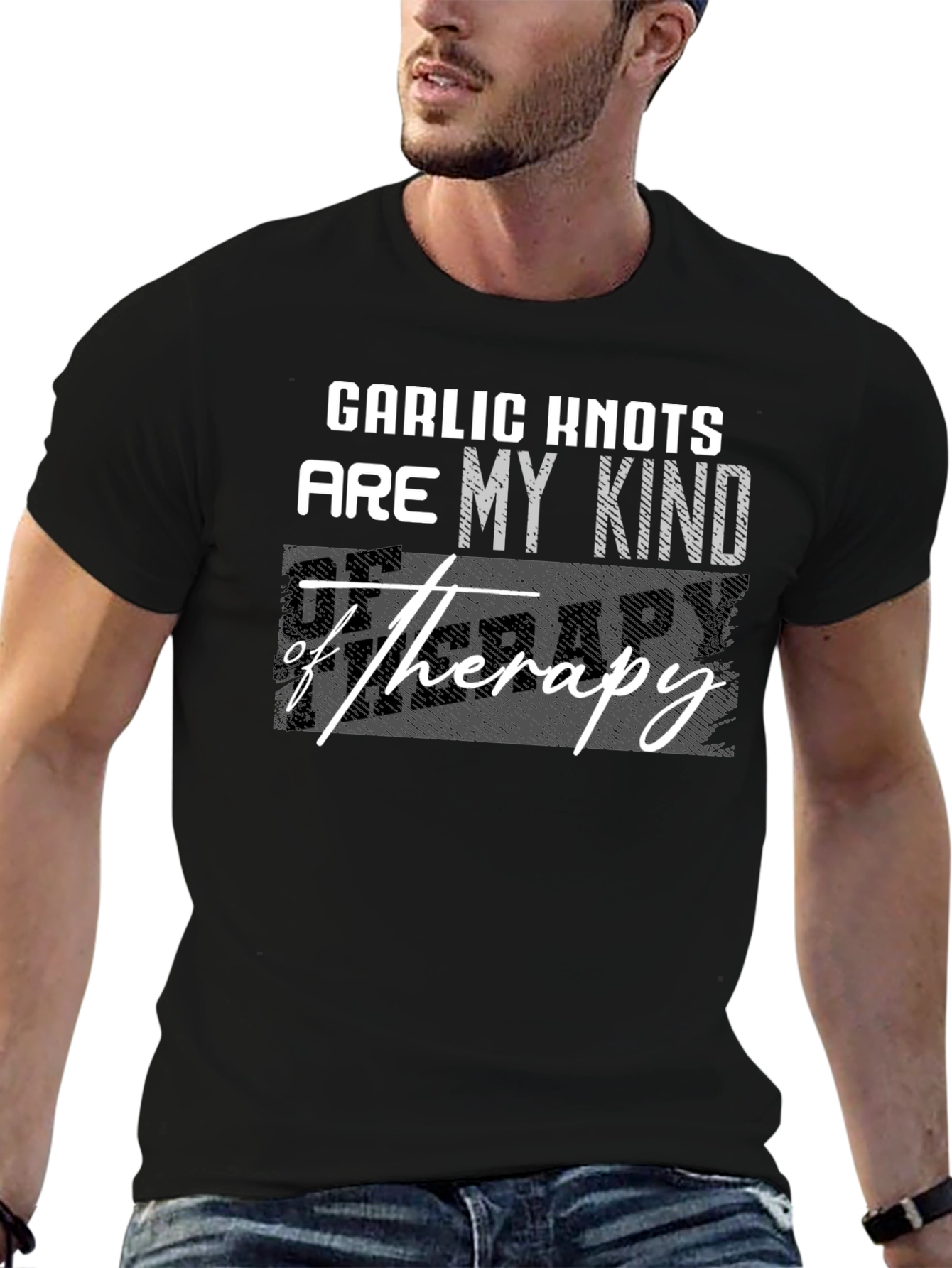 Garlic Knots Therapy T-Shirt - Funny Foodie Tee