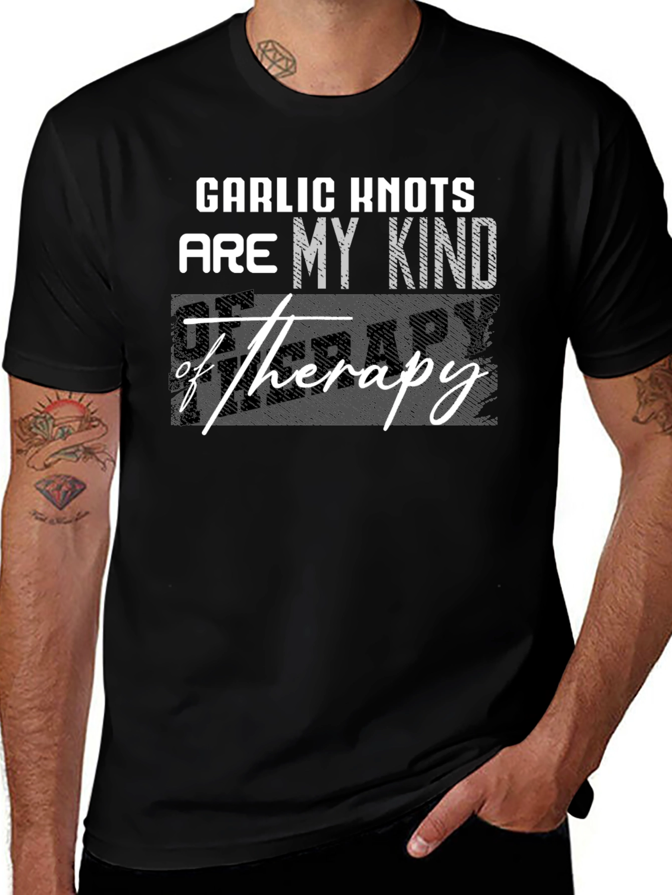 Garlic Knots Therapy T-Shirt - Funny Foodie Tee