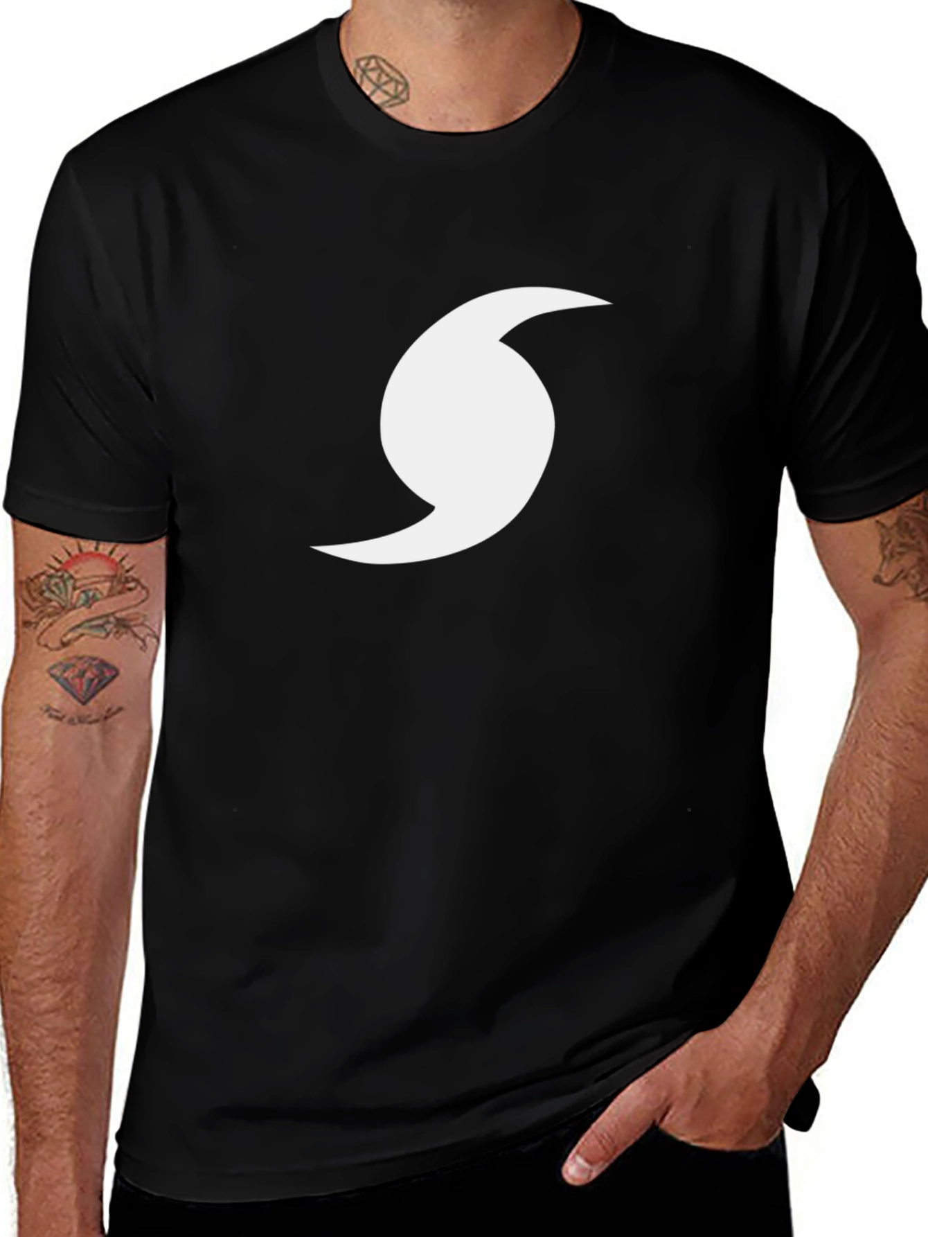 Hurricane Symbol Graphic Tee - Black Cotton Comfort