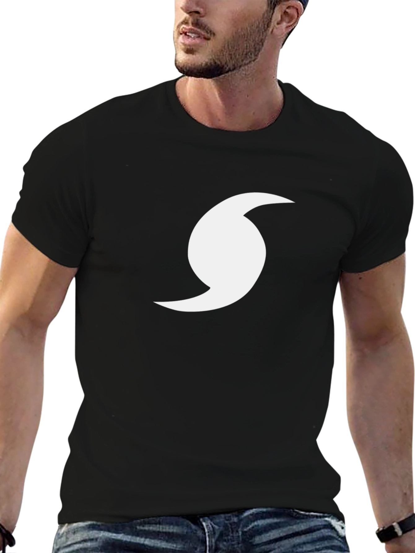 Hurricane Symbol Graphic Tee - Black Cotton Comfort