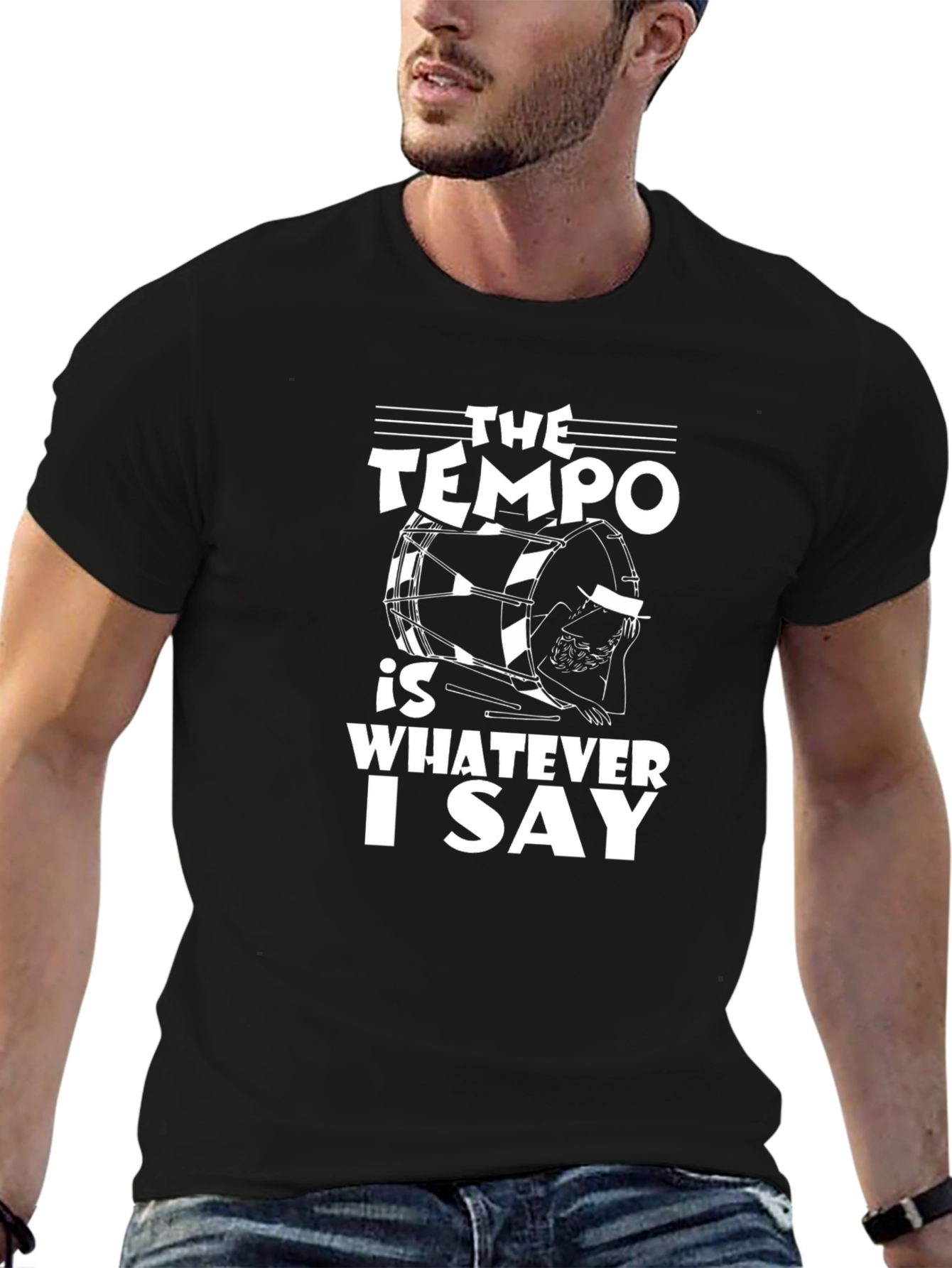 Tempo Drummer T-Shirt - Music Humor Tee