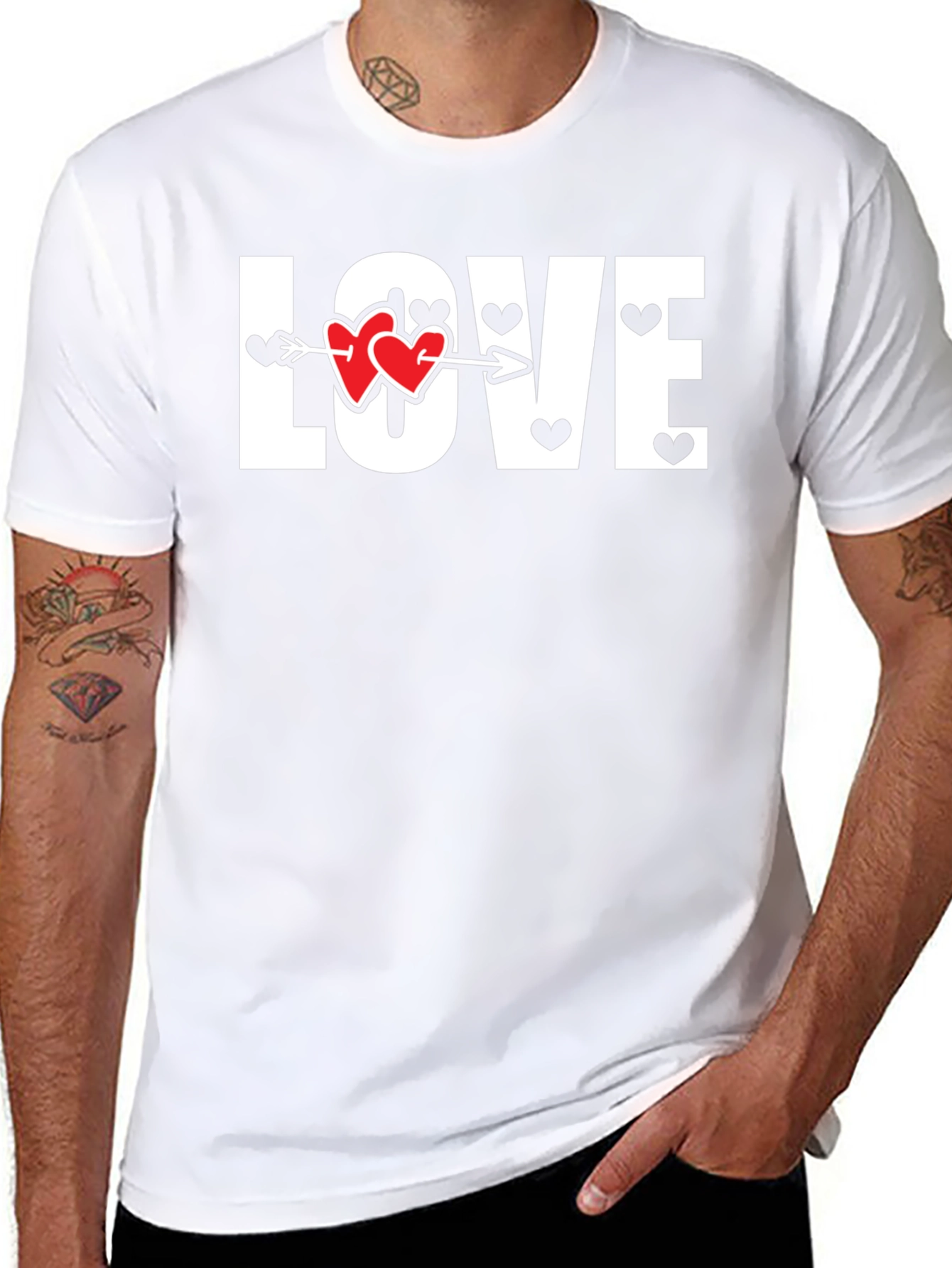 Love Heart Arrow Graphic Tee - Valentines Day Shirt
