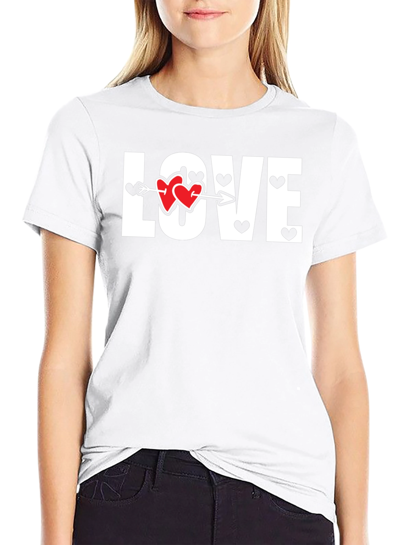 Love Heart Arrow Graphic Tee - Valentines Day Shirt