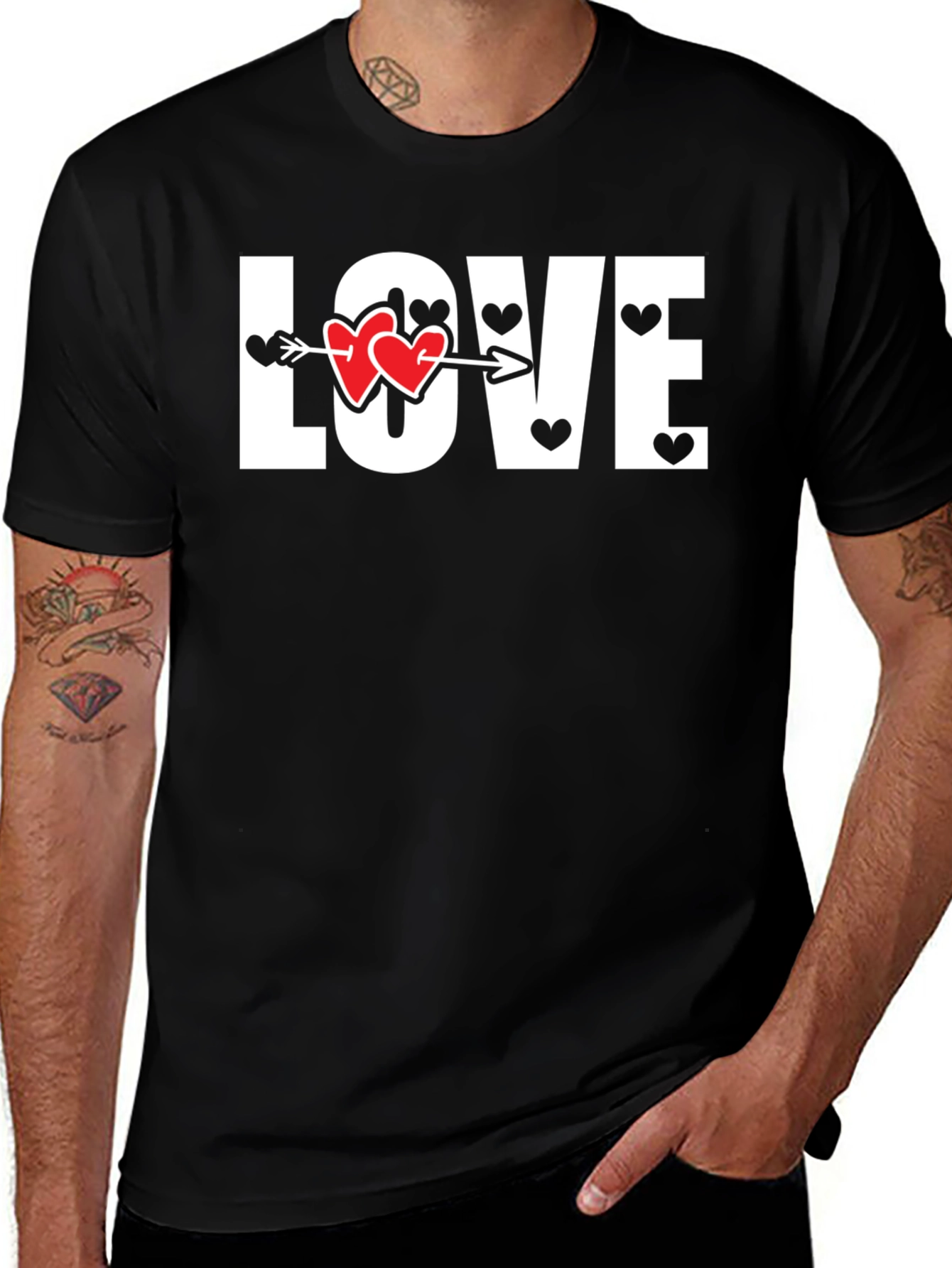 Love Heart Arrow Graphic Tee - Valentines Day Shirt