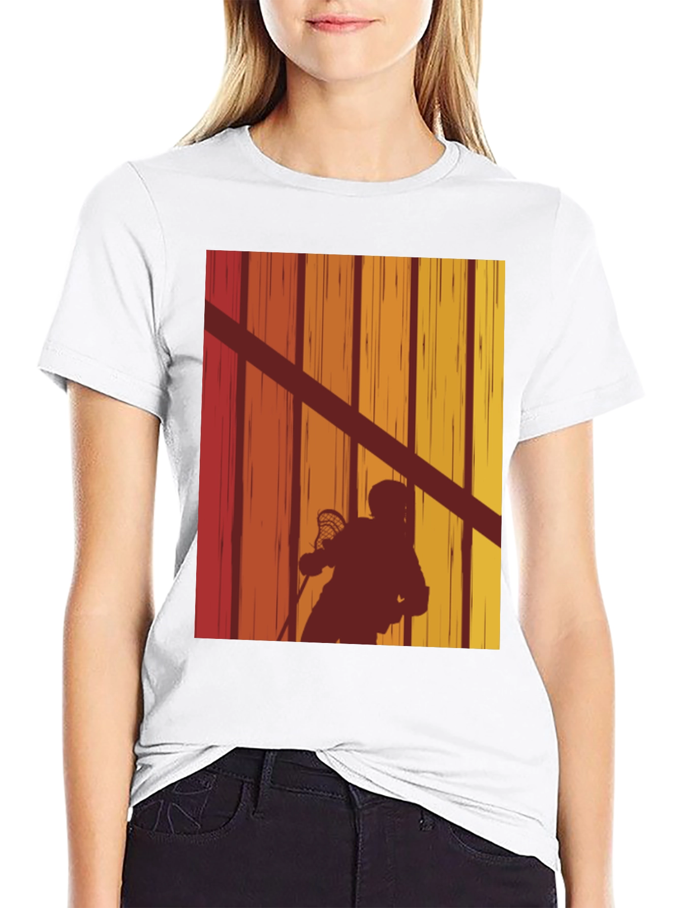 Retro Lacrosse Player T-Shirt