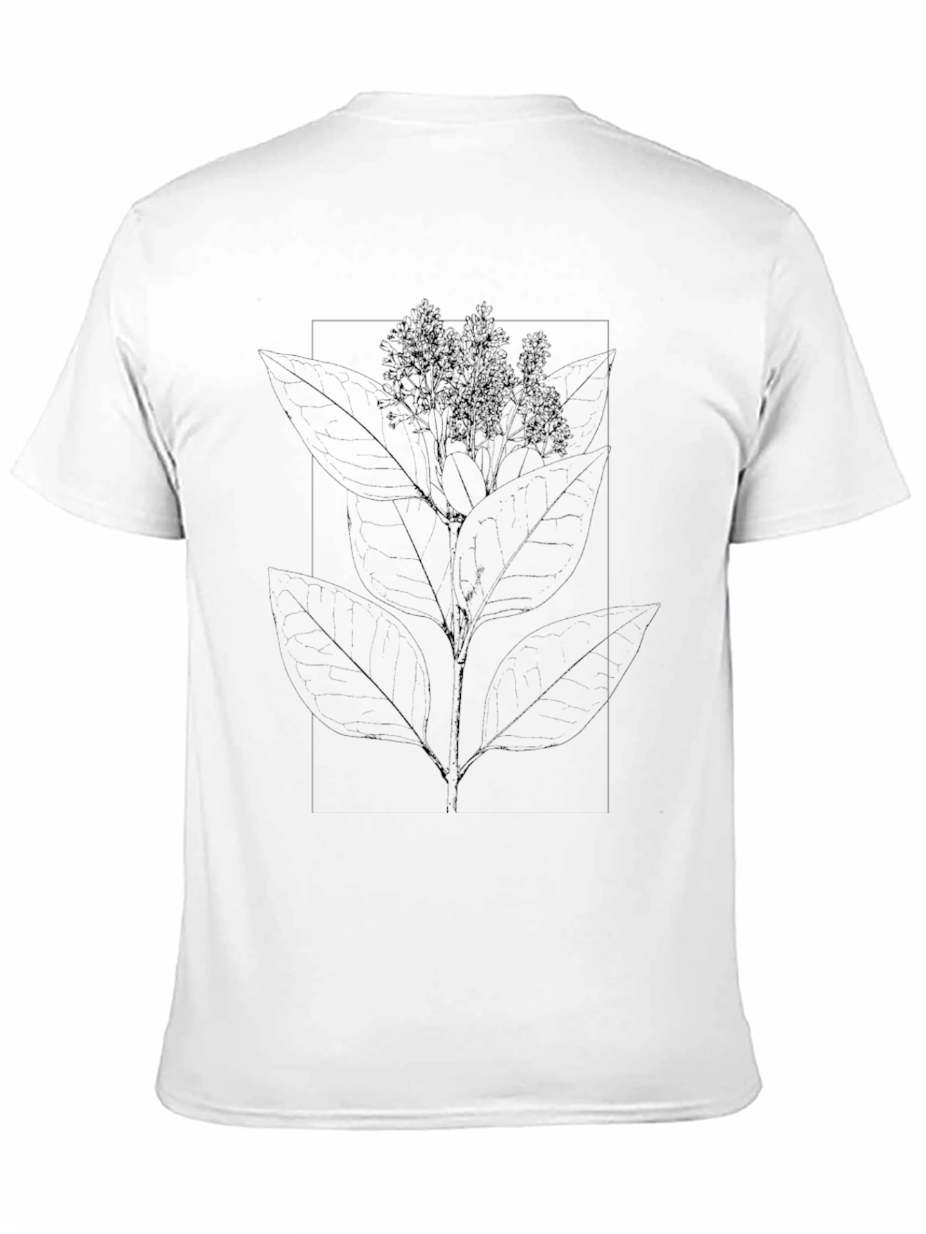 Abstract Botanical Graphic Tee - Black
