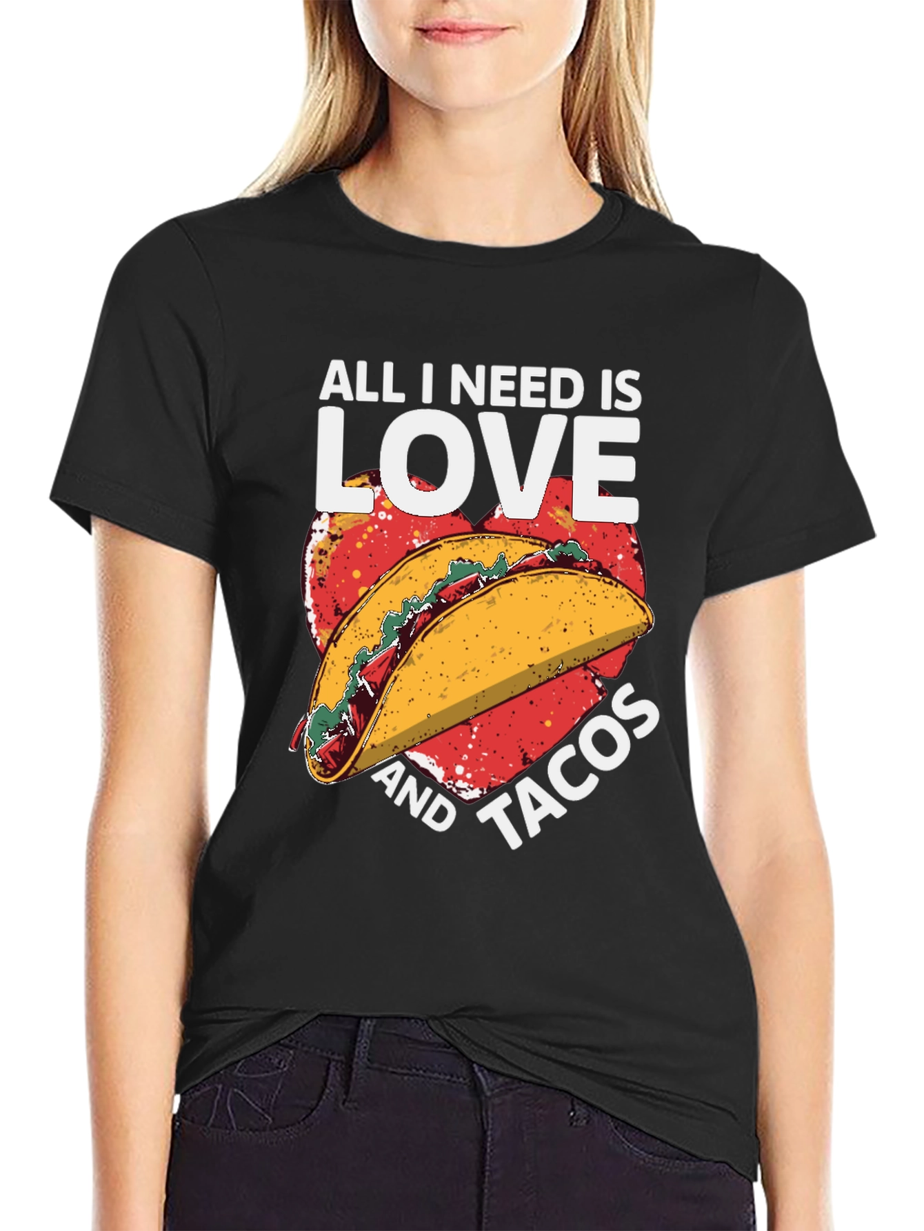 Love and Tacos Graphic T-Shirt - Black