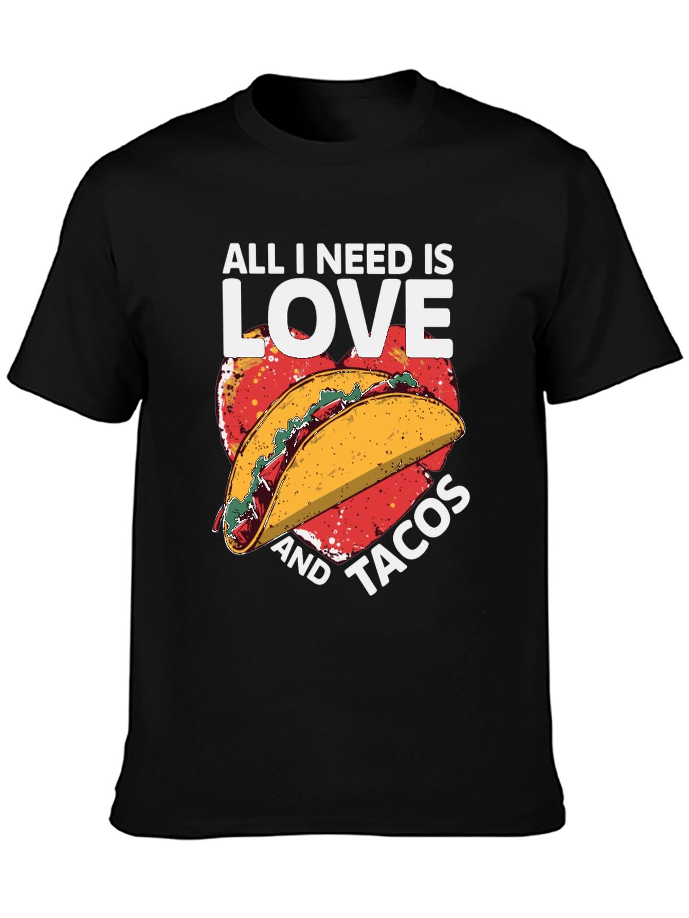 Love and Tacos Graphic T-Shirt - Black