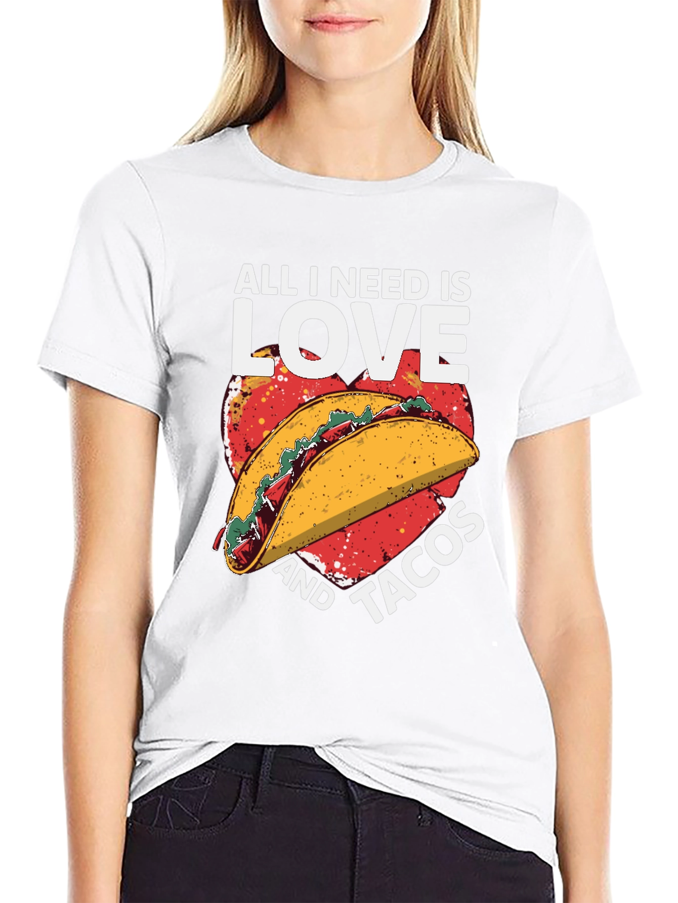 Love and Tacos Graphic T-Shirt - Black