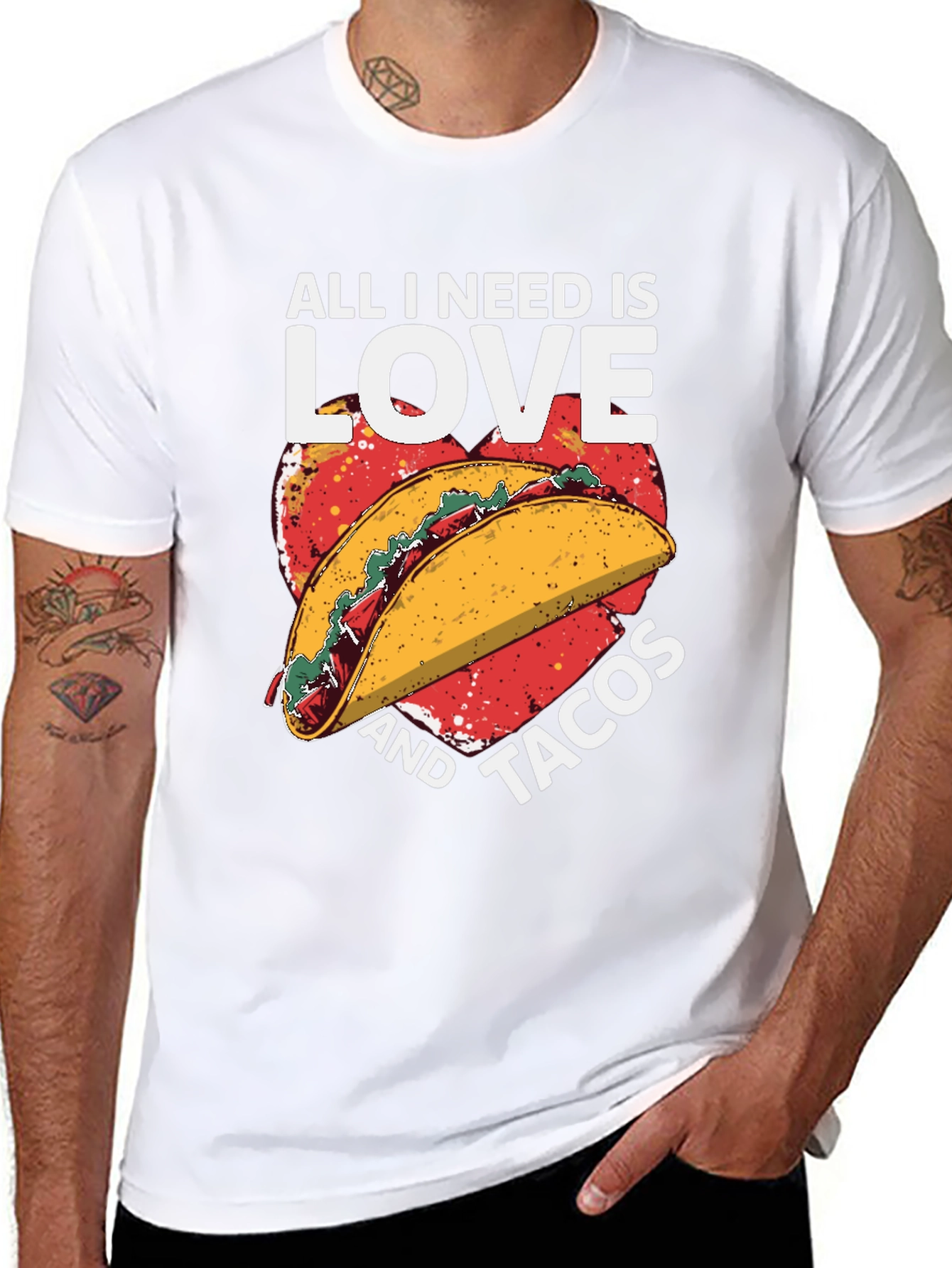 Love and Tacos Graphic T-Shirt - Black