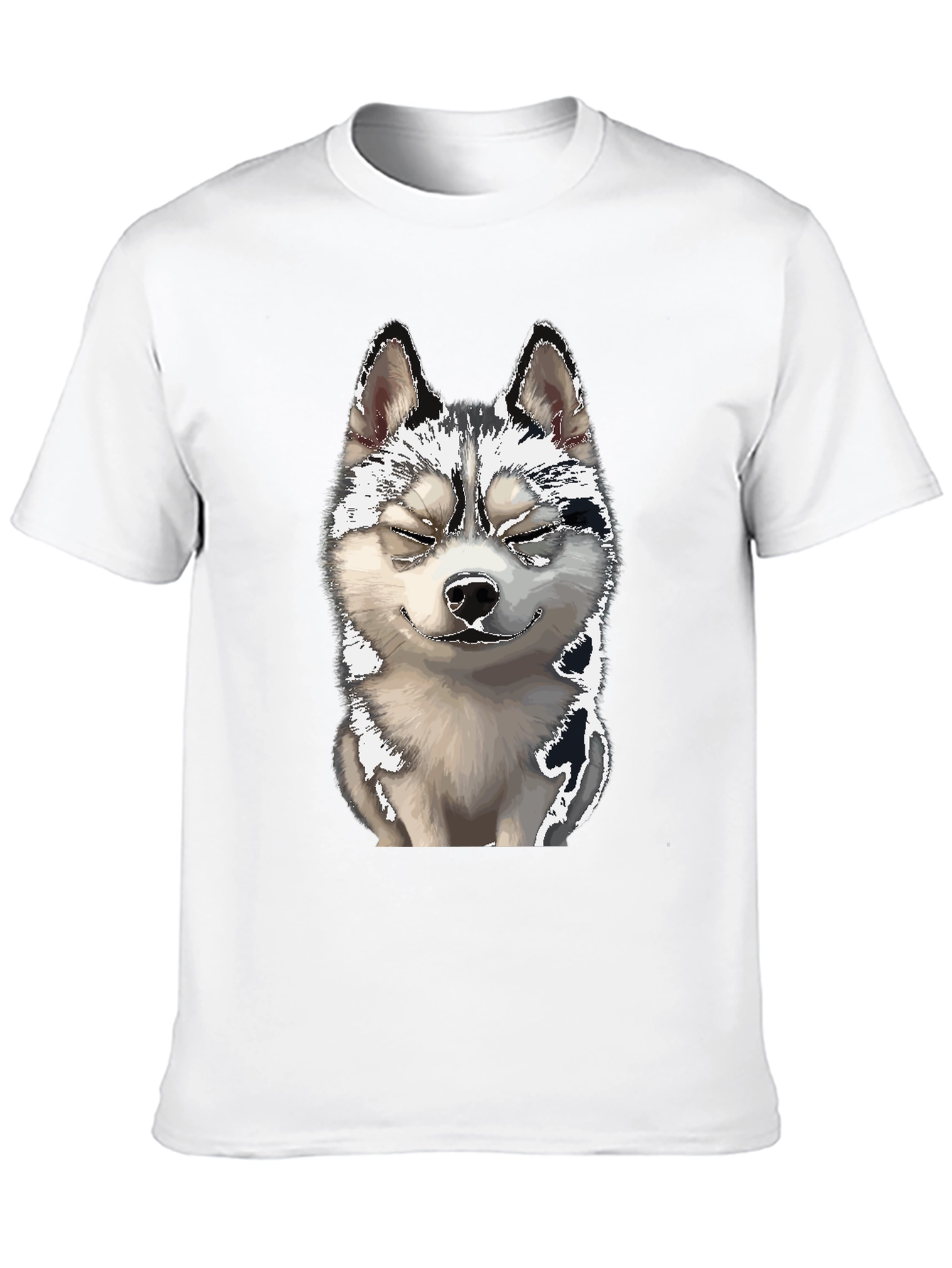 Smiling Husky Dog Graphic T-Shirt