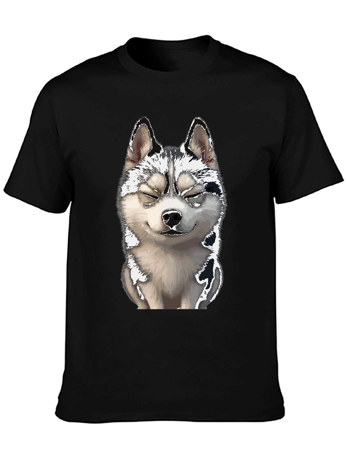 Smiling Husky Dog Graphic T-Shirt