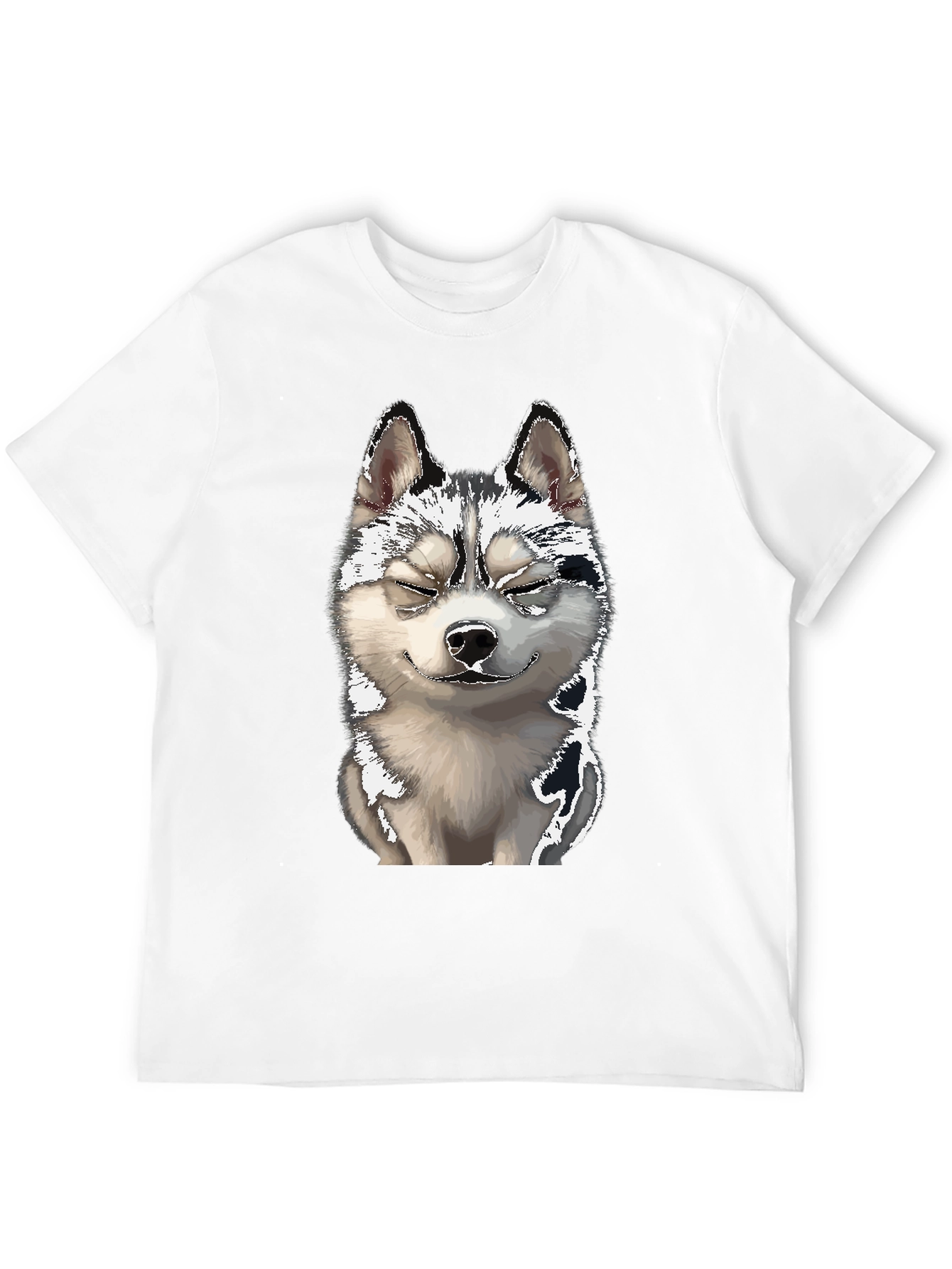 Smiling Husky Dog Graphic T-Shirt