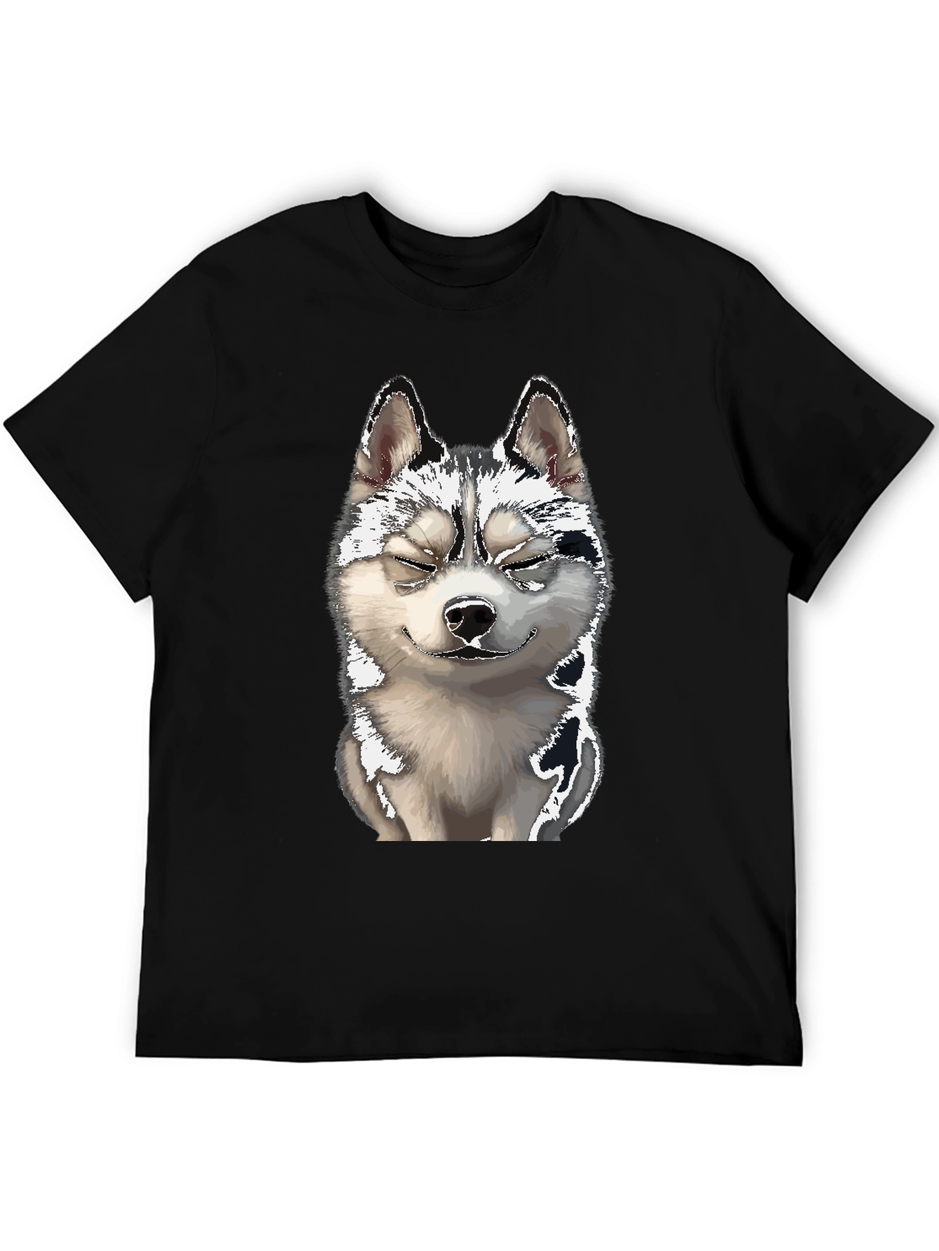 Smiling Husky Dog Graphic T-Shirt