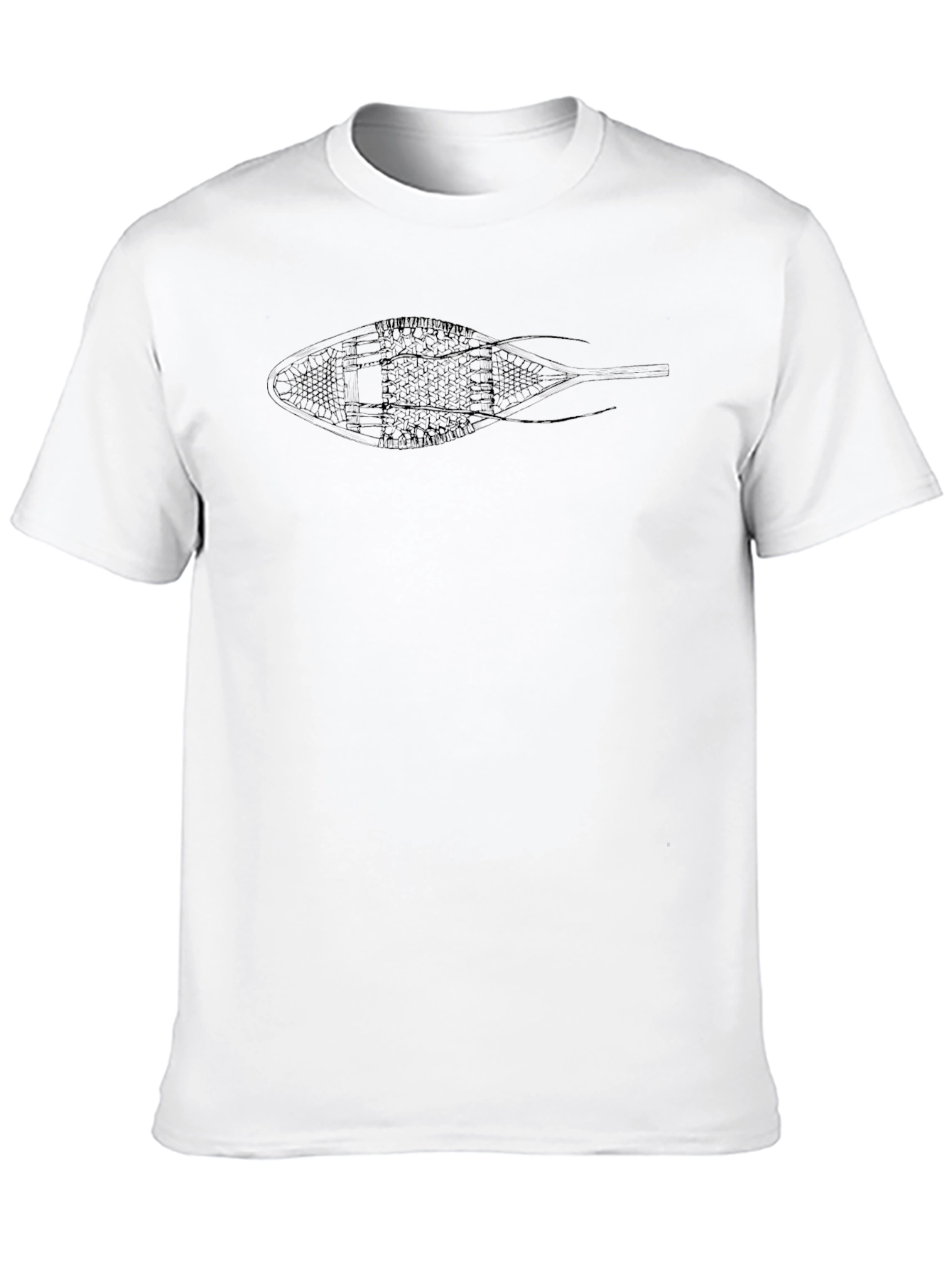 Black T-Shirt with Snowshoe Print