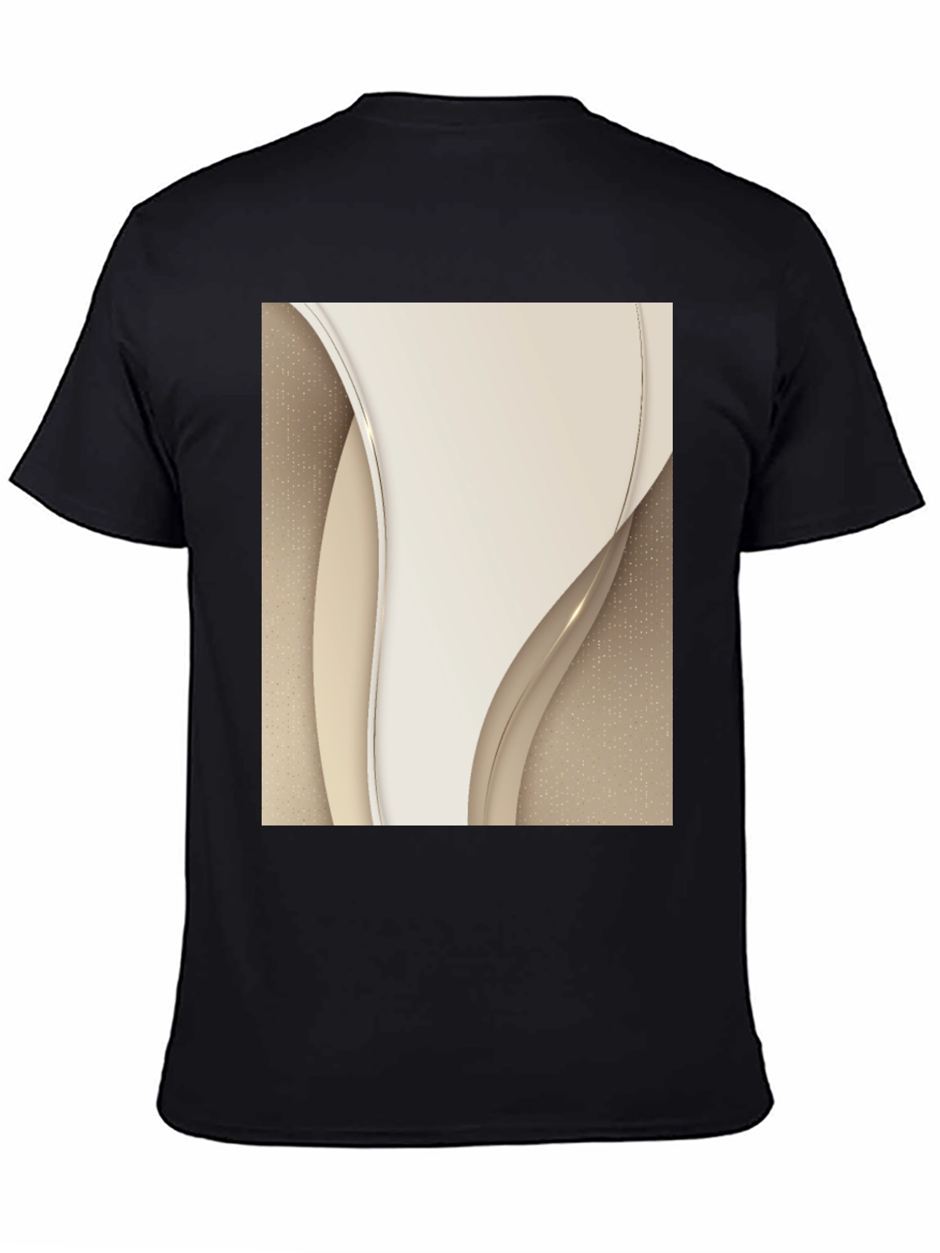 Abstract Cream Swirl Graphic Tee - Modern Style