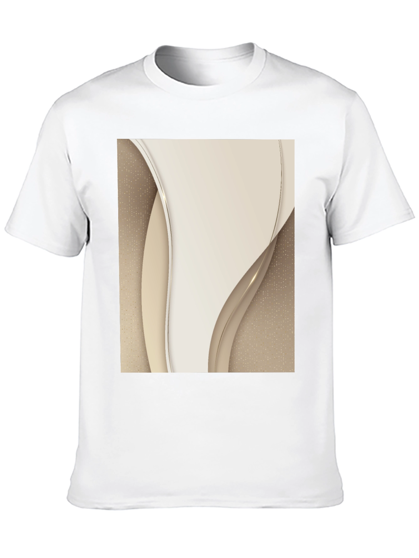 Abstract Cream Swirl Graphic Tee - Modern Style
