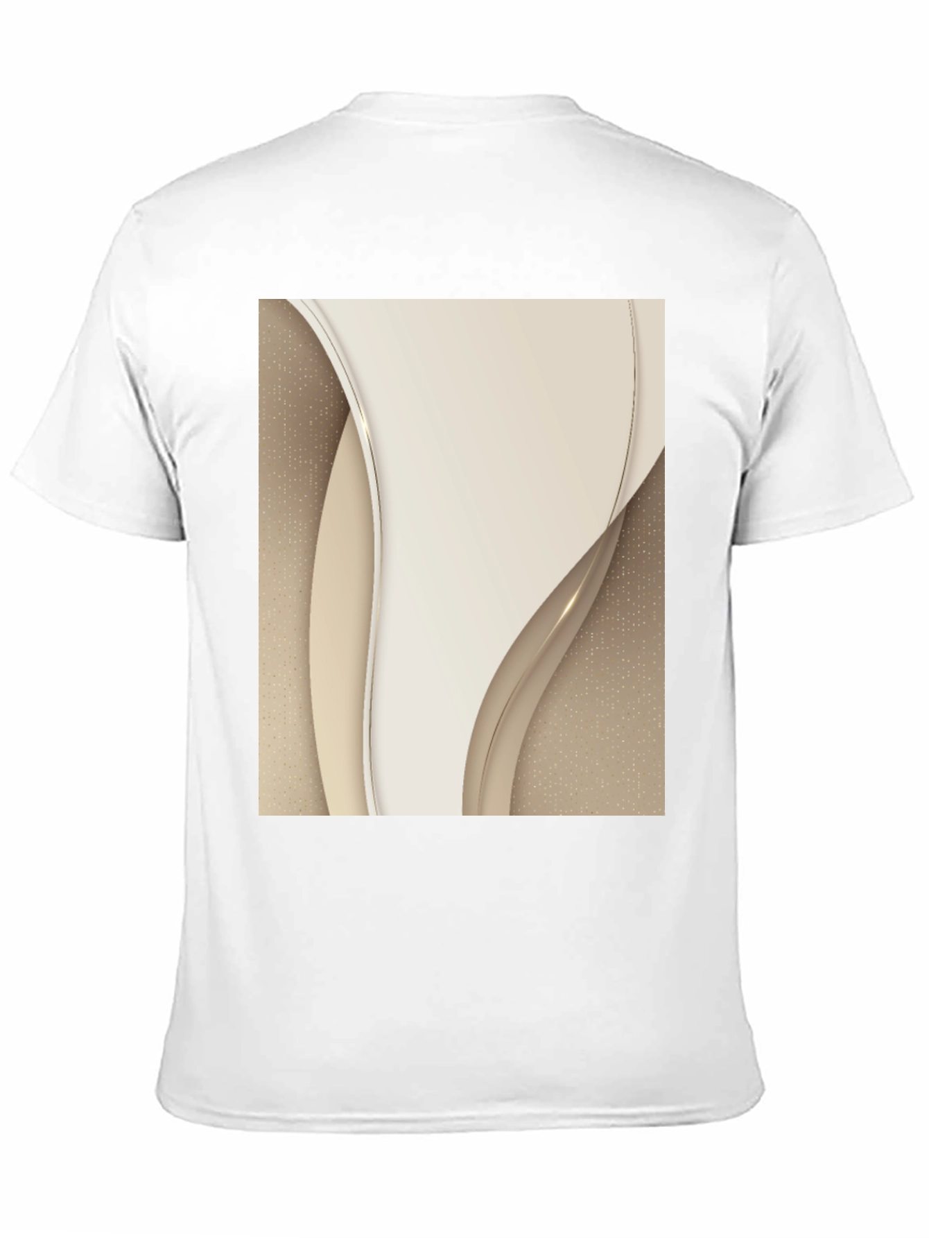 Abstract Cream Swirl Graphic Tee - Modern Style