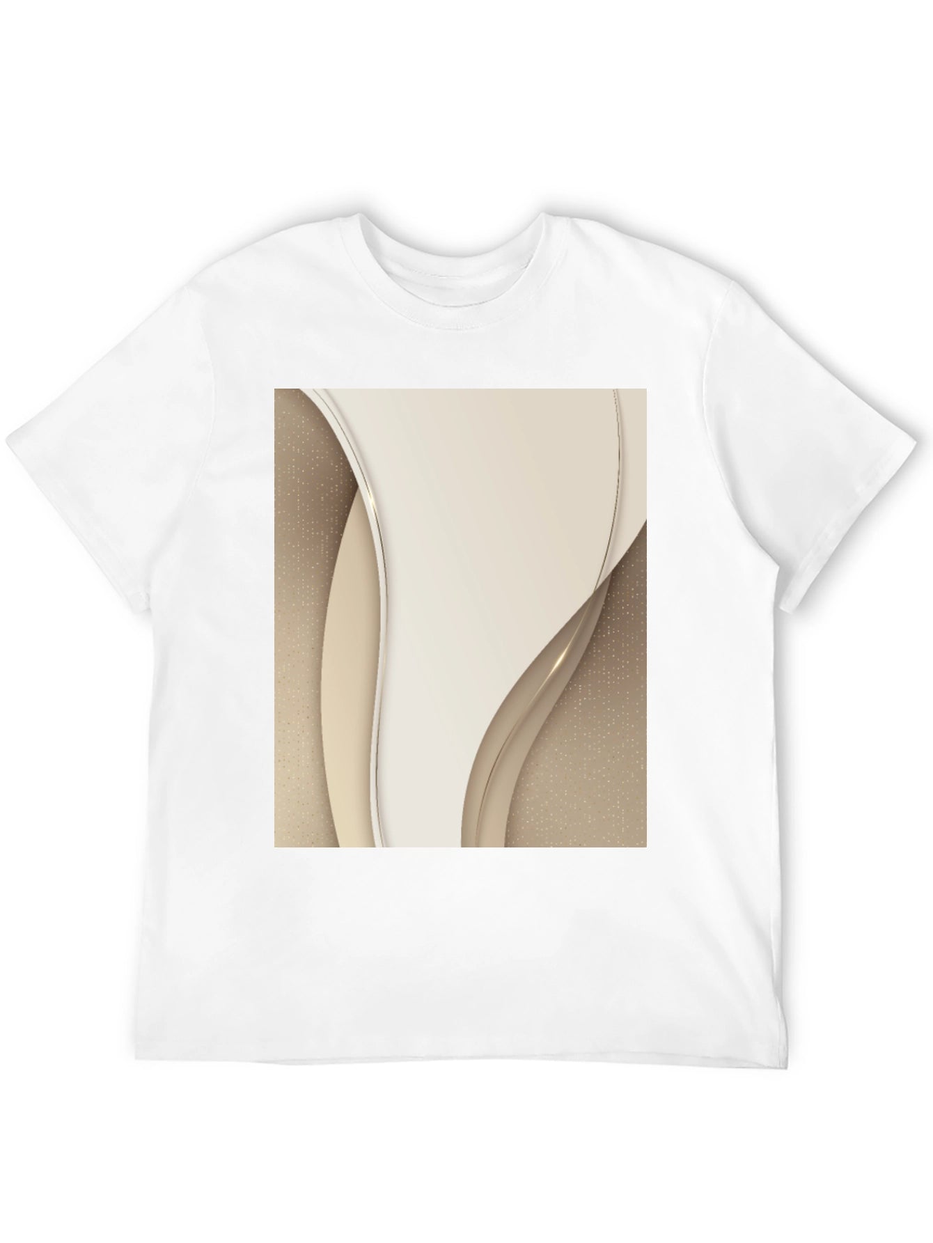 Abstract Cream Swirl Graphic Tee - Modern Style