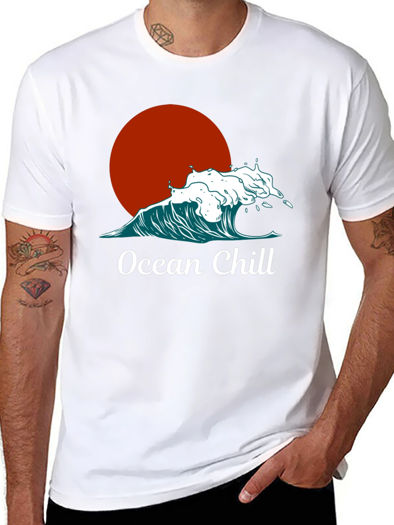 Ocean Chill Graphic Tee - Black Comfort Fit