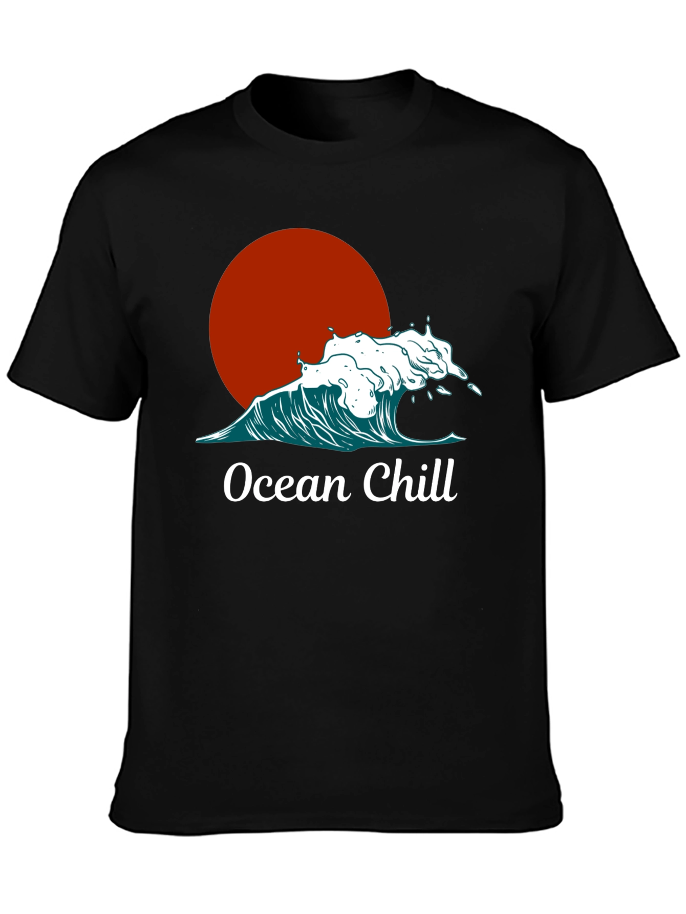 Ocean Chill Graphic Tee - Black Comfort Fit