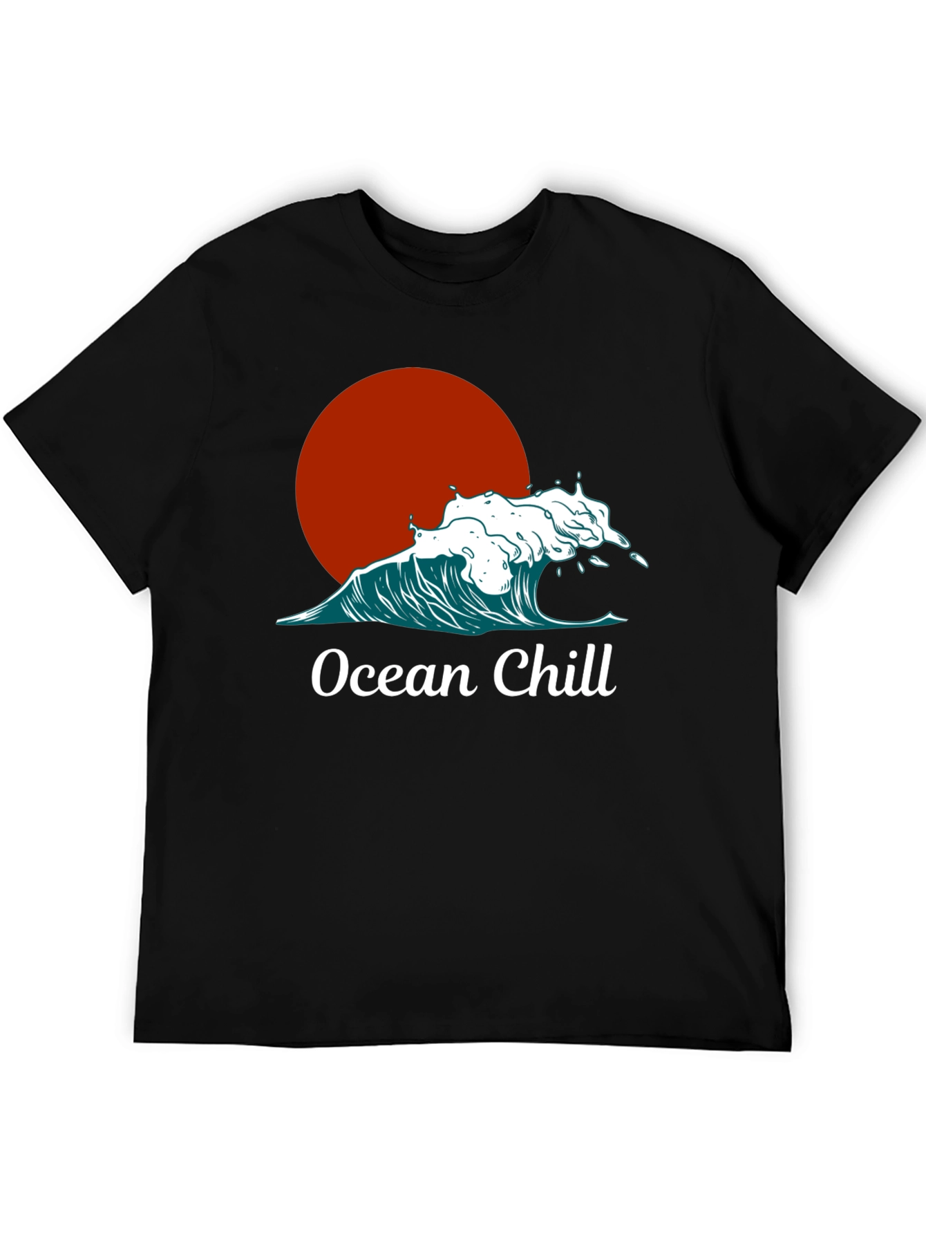 Ocean Chill Graphic Tee - Black Comfort Fit