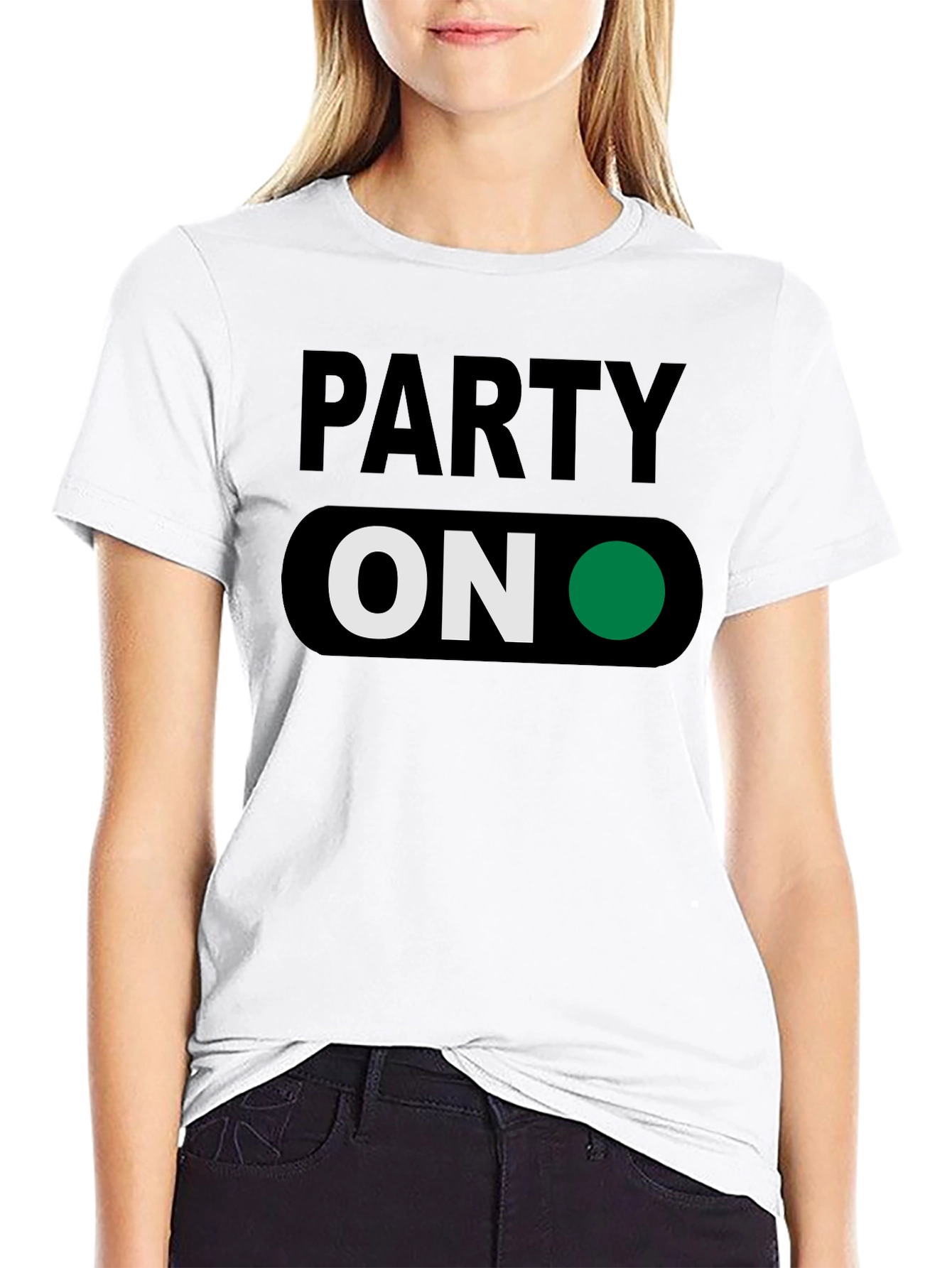 Party On T-Shirt - Green Light Fun