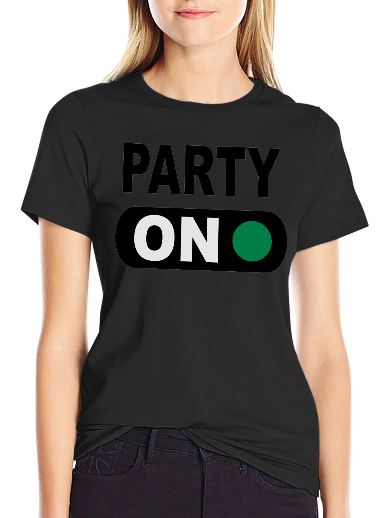 Party On T-Shirt - Green Light Fun